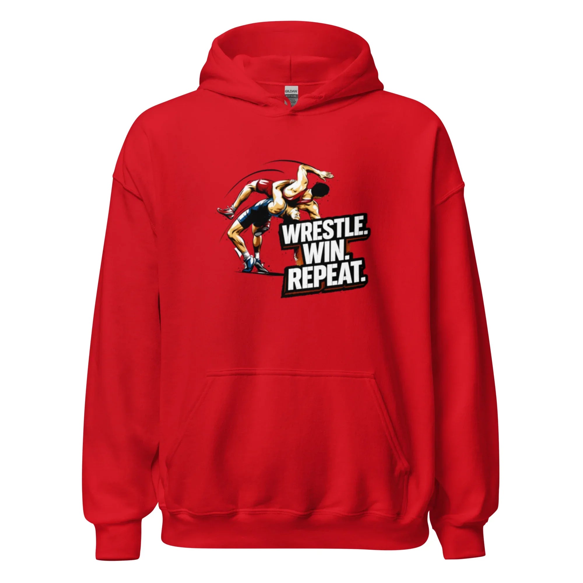 WRESTLE WIN REPEAT men’s hoodie - Black / S - Printoo Shop - 5388889_5530