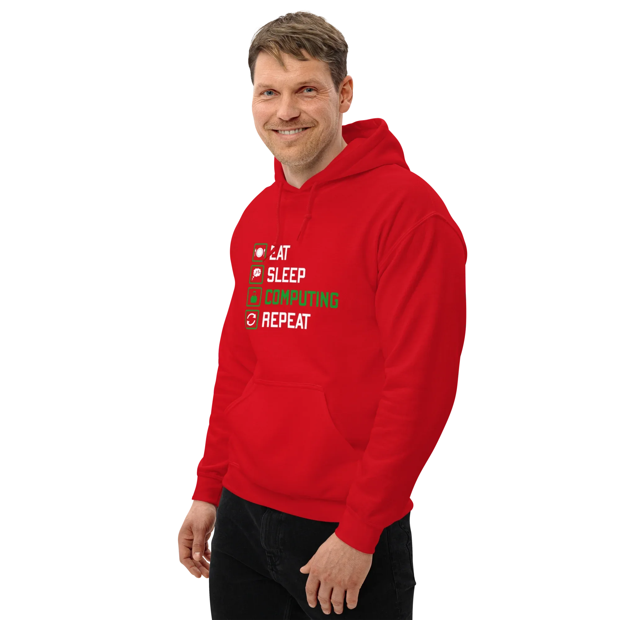 COMPUTING men’s hoodie - Black / S - Printoo Shop - 1408949_5530