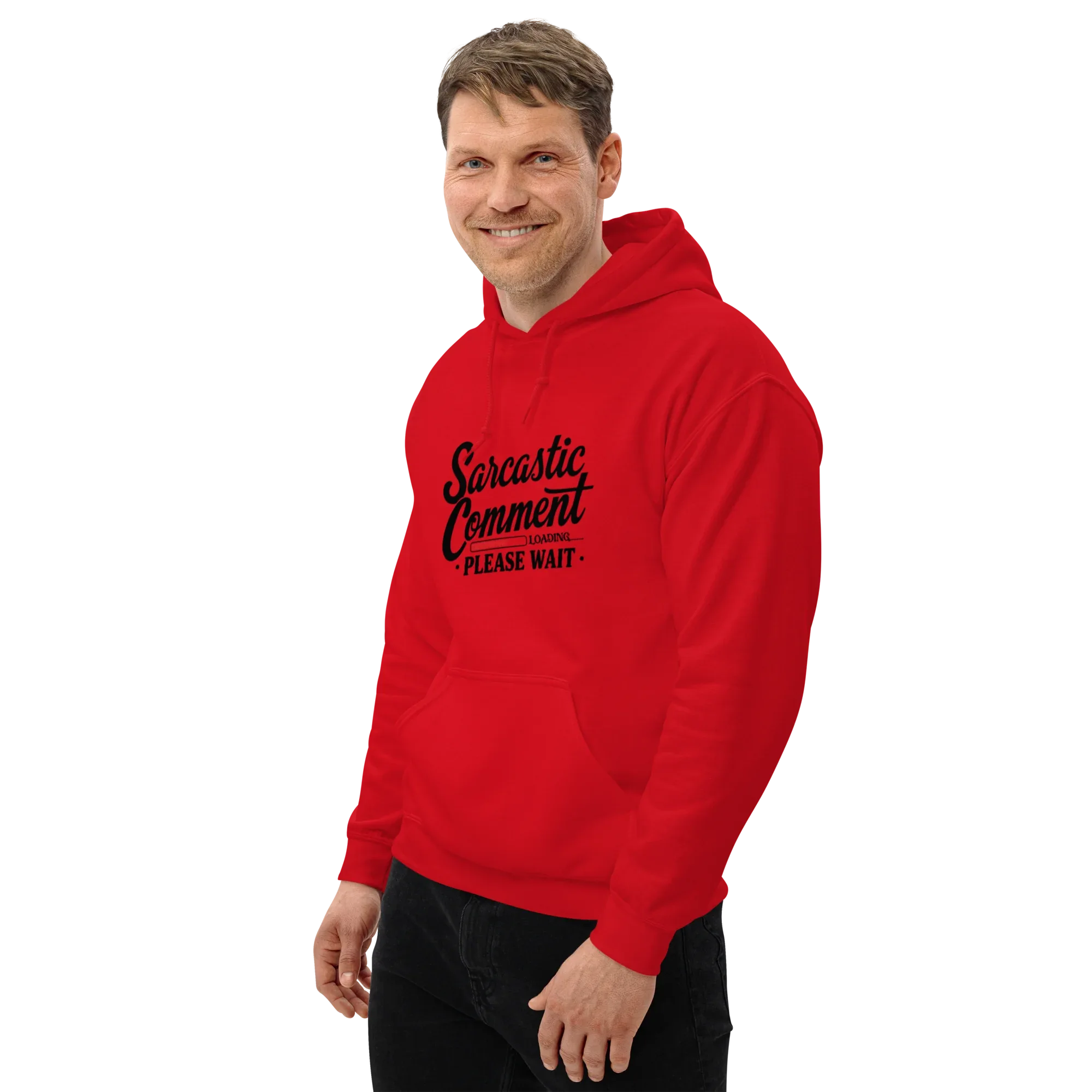 SARCASTIC COMMENT men’s hoodie - Red / S - Printoo Shop - 1238960_5538