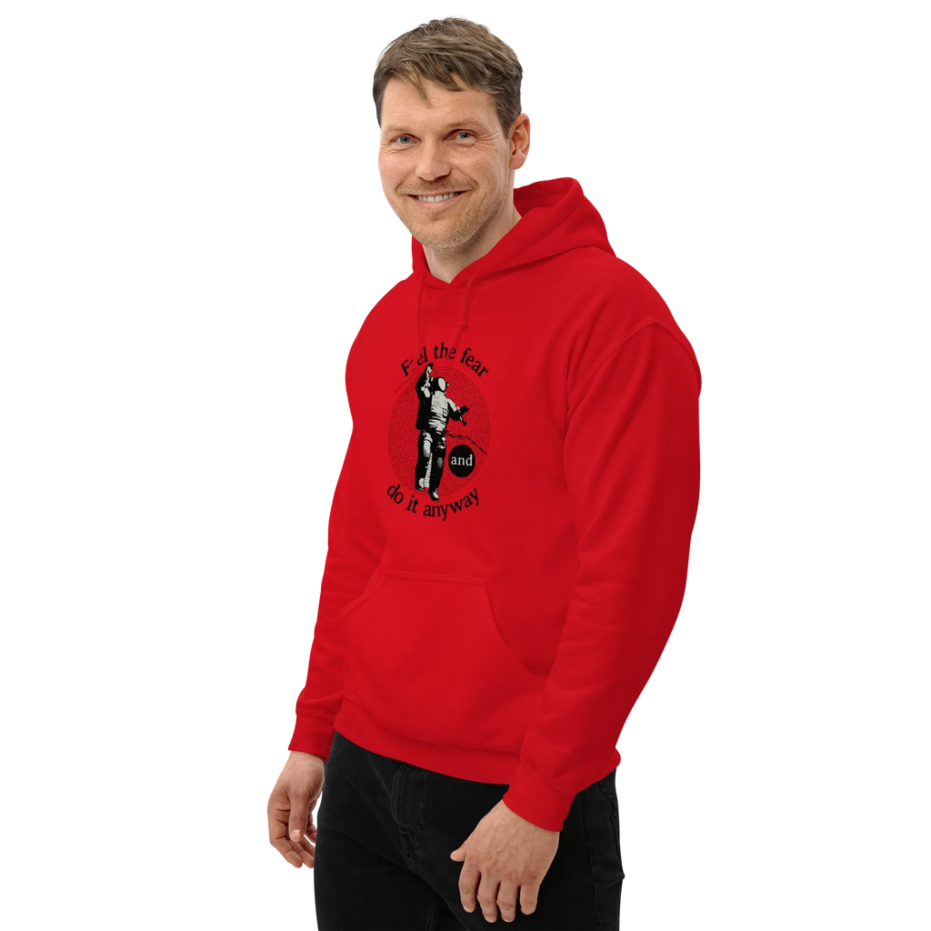 FEEL THE FEAR men’s hoodie - Red / S - Printoo Shop - 8875217_5538