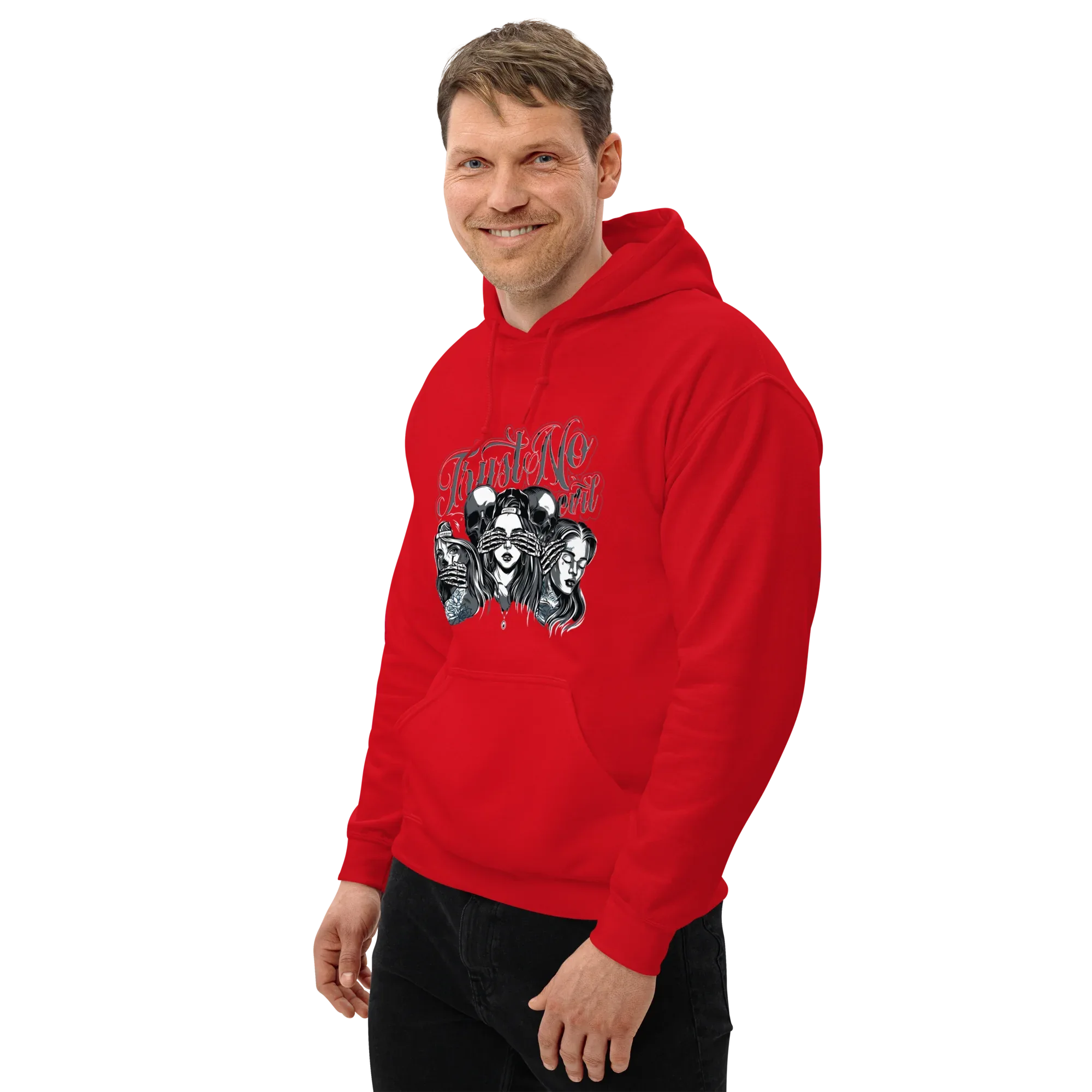 TRUST NO GIRL men’s hoodie - Black / S - Printoo Shop - 5464791_5530