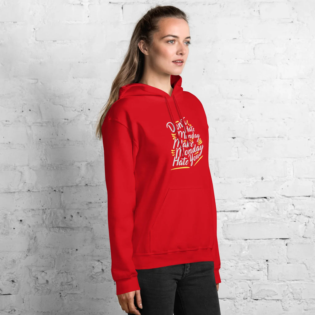 MONDAY REBEL women’s hoodie - Red / S - Printoo Shop - 3042449_5538