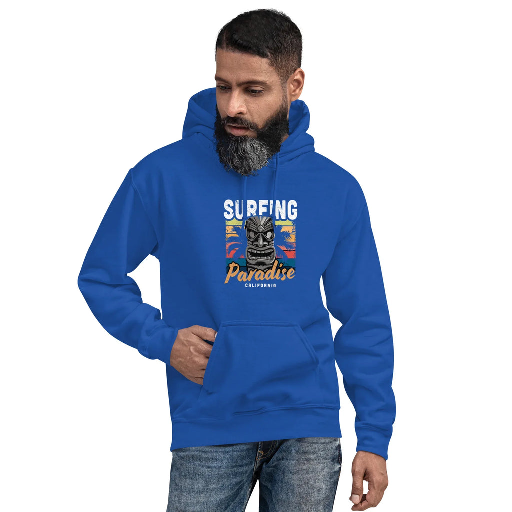 SURFING PARADISE men’s hoodie - Black / S - Printoo Shop - 4663725_5530