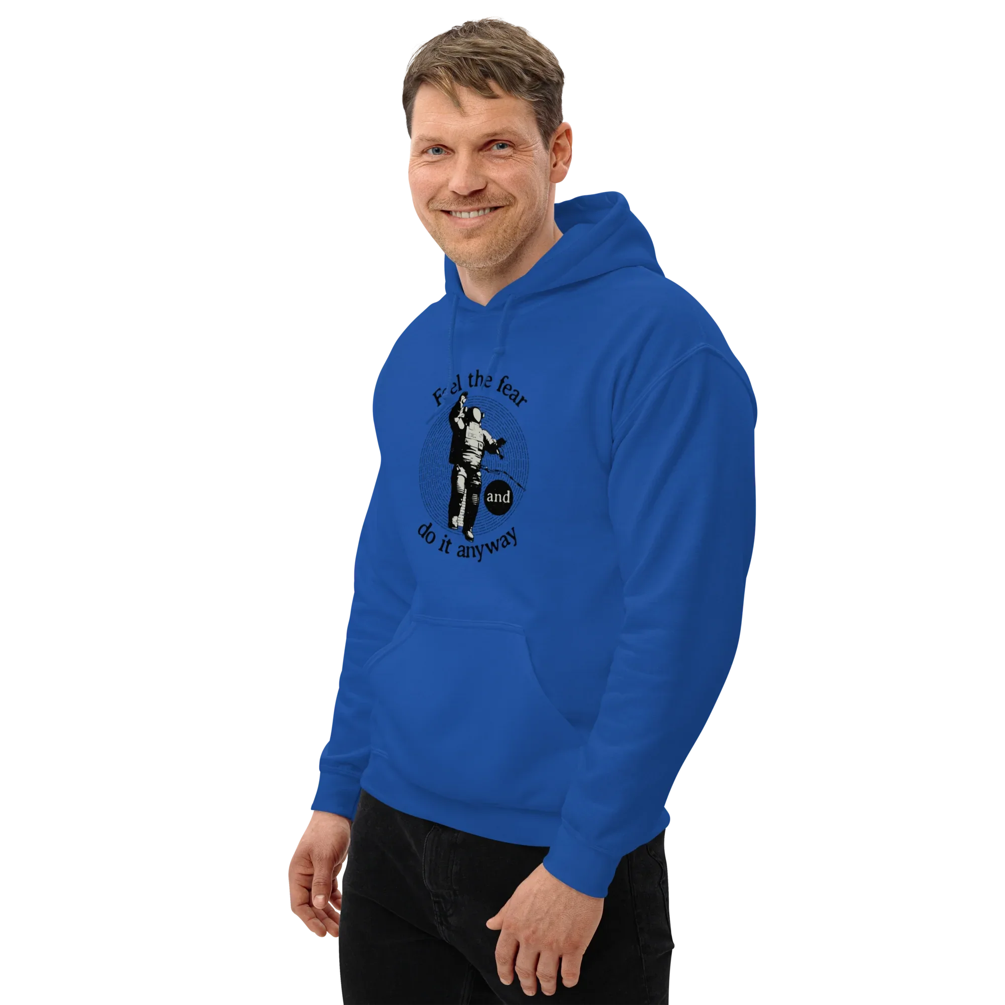 FEEL THE FEAR men’s hoodie - Red / S - Printoo Shop - 8875217_5538