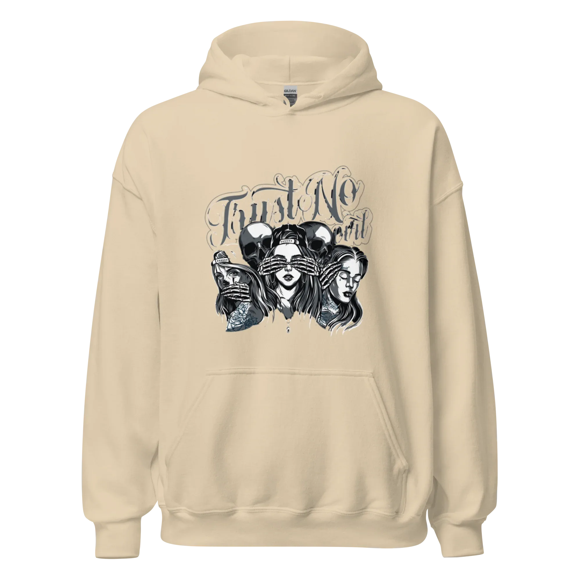 TRUST NO GIRL men’s hoodie - Black / S - Printoo Shop - 5464791_5530