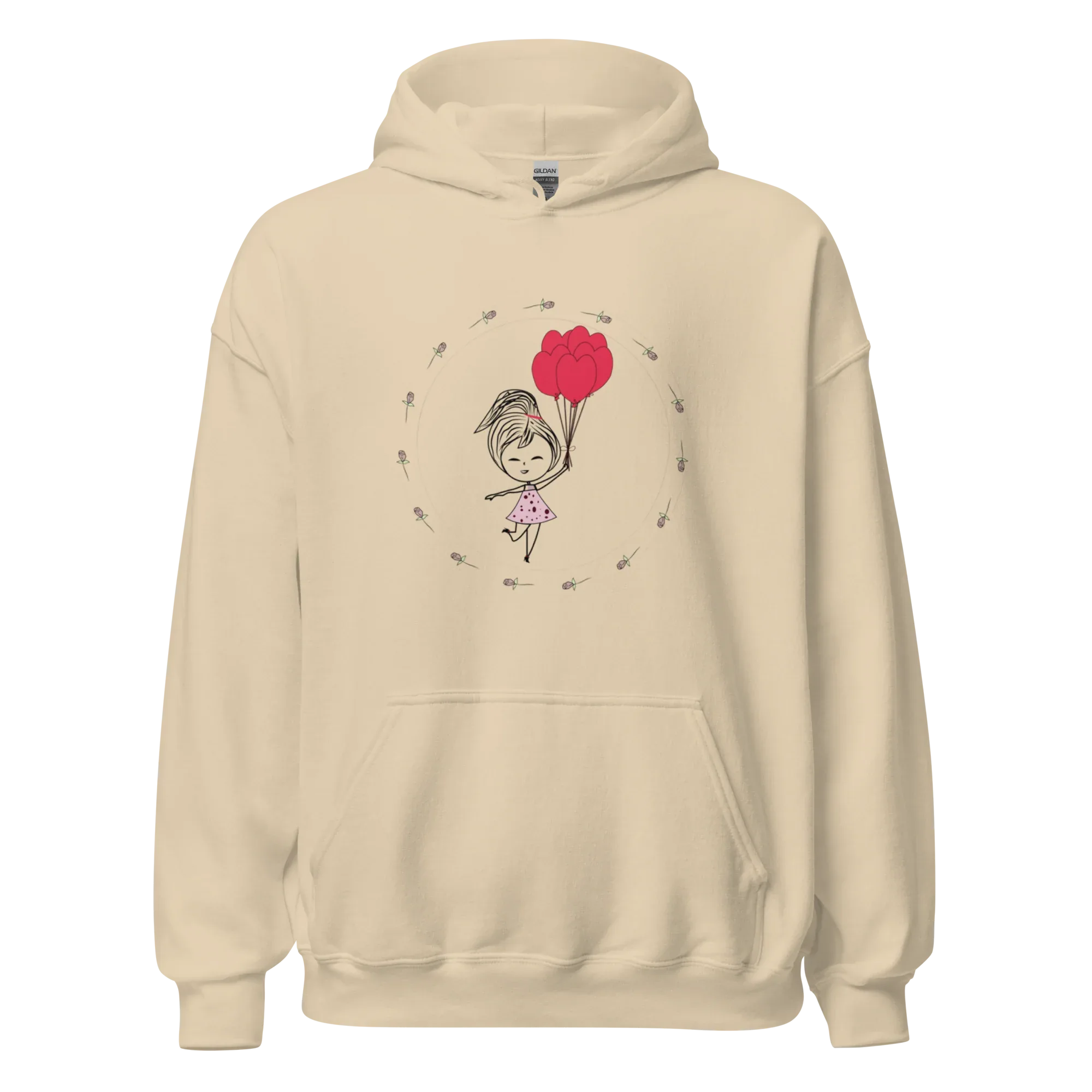 HEART BALLOONS women’s hoodie - Heliconia / S - Printoo Shop - 2197302_22257