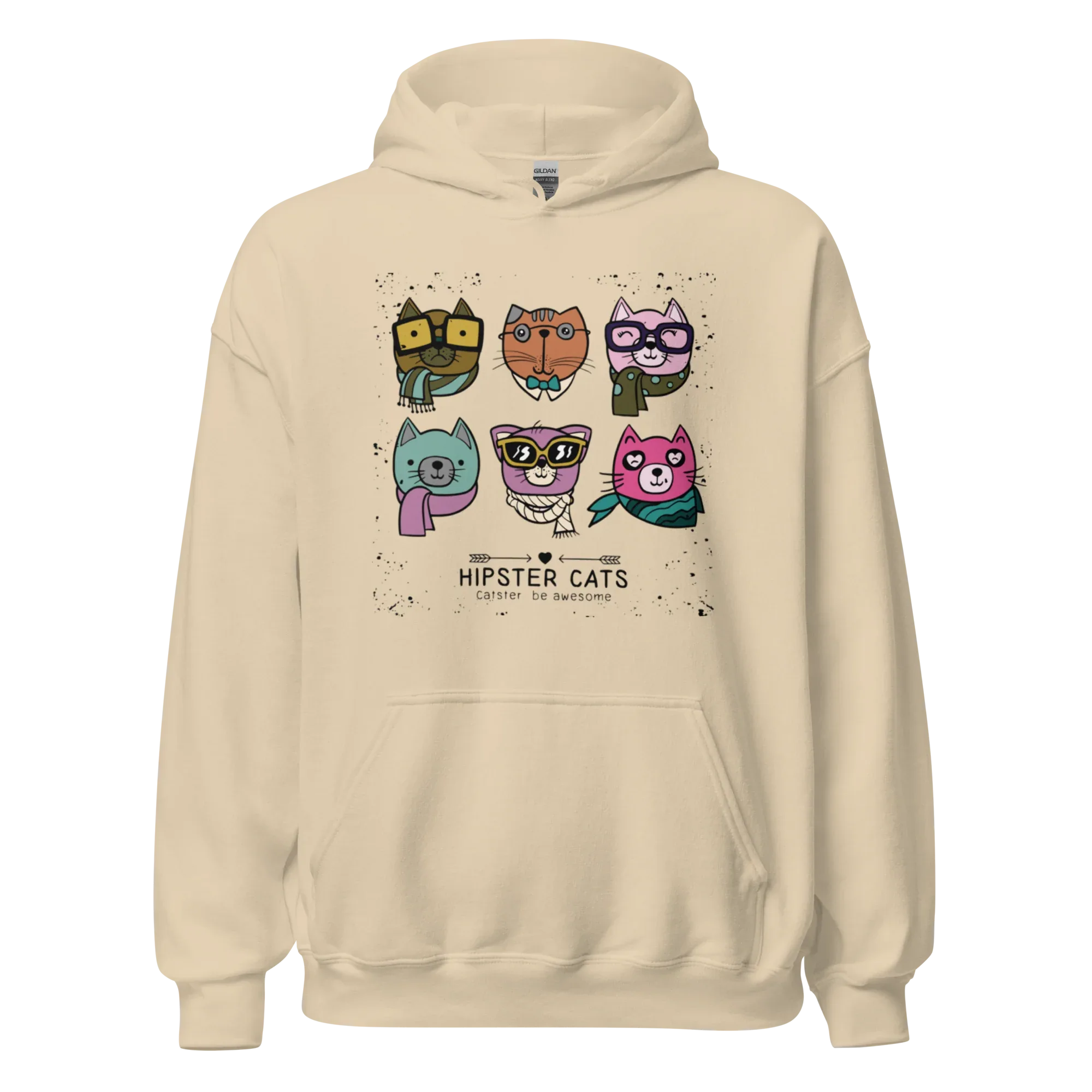 HIPSTER CATS women’s hoodie - Red / S - Printoo Shop - 4118911_5538