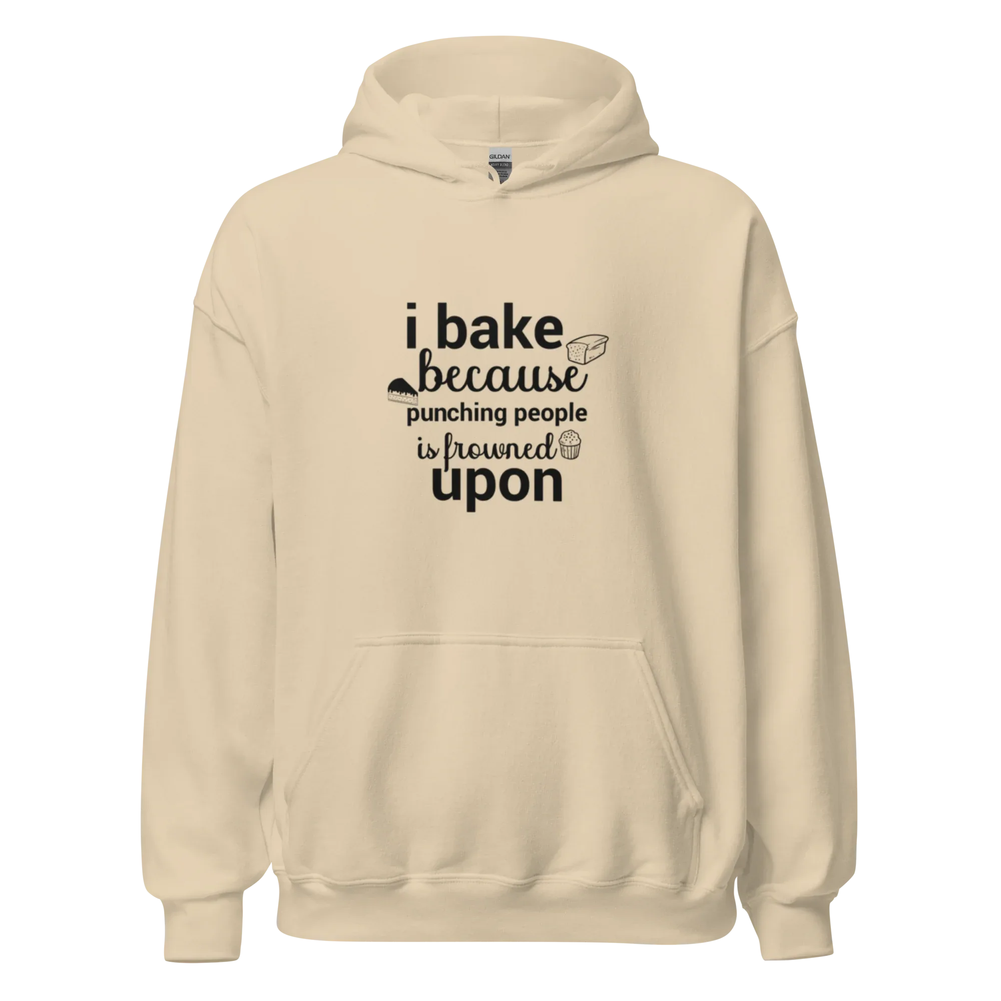 BAKE THERAPY men’s hoodie - Indigo Blue / S - Printoo Shop - 2973079_5562