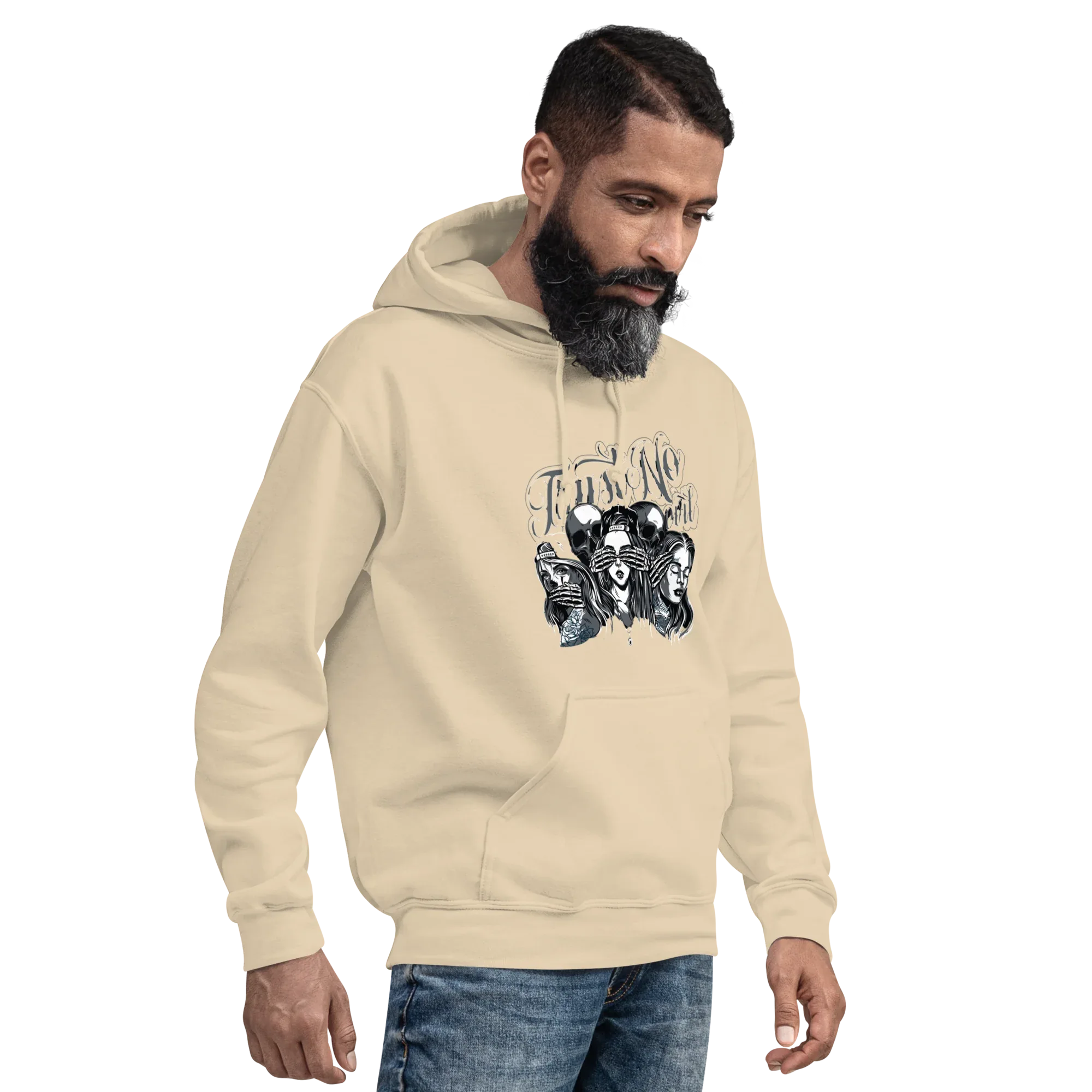 TRUST NO GIRL men’s hoodie - Black / S - Printoo Shop - 5464791_5530