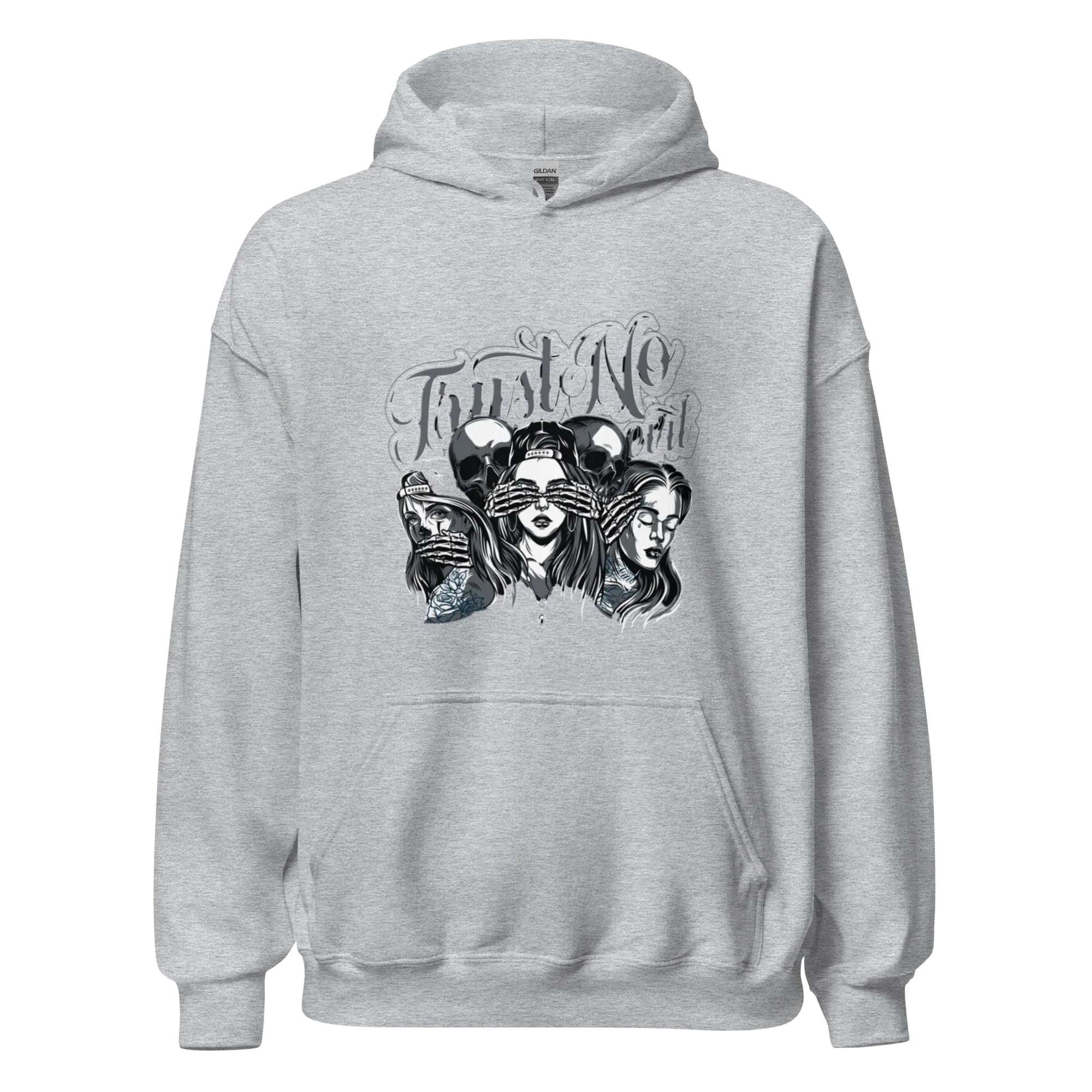 TRUST NO GIRL men’s hoodie - Black / S - Printoo Shop - 5464791_5530