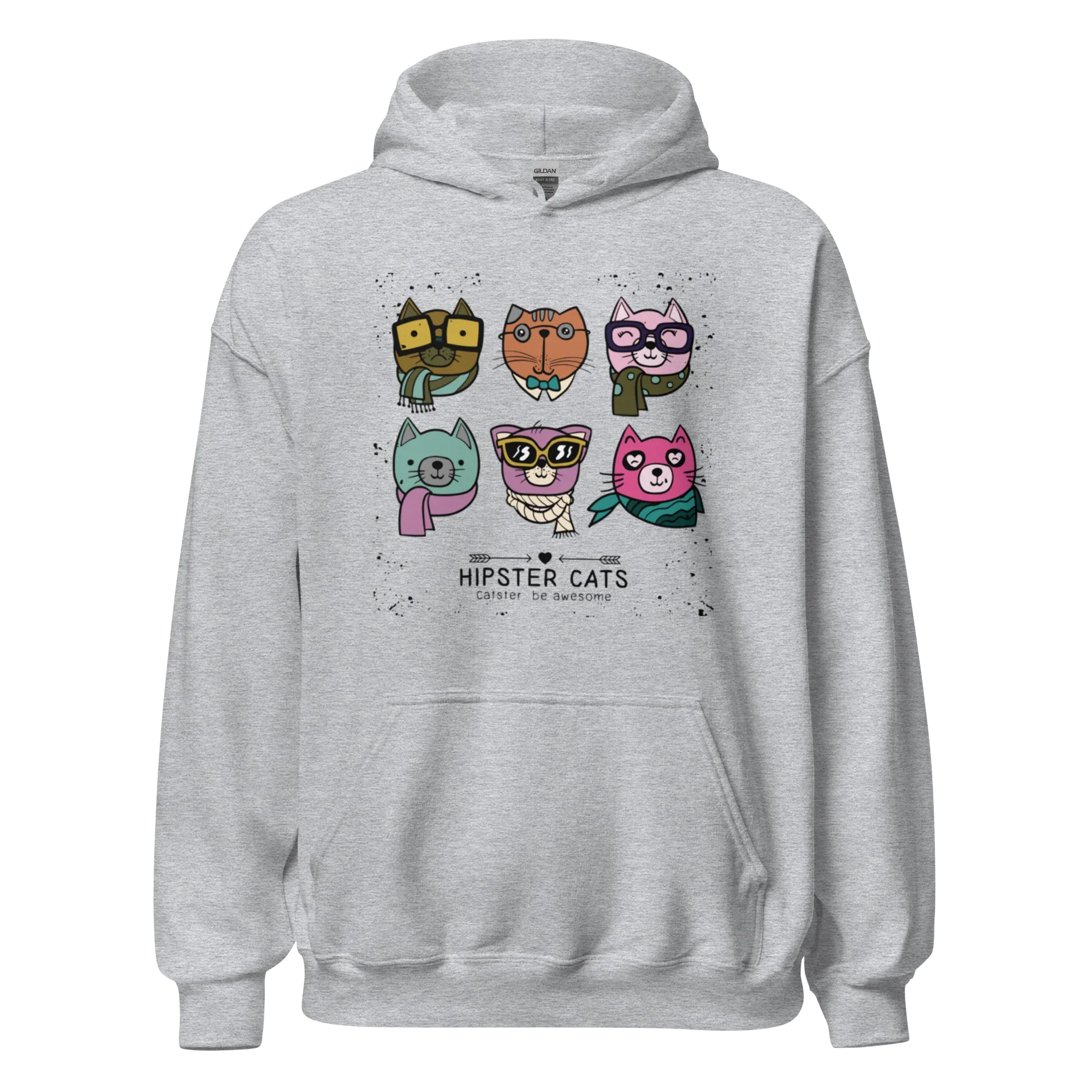 HIPSTER CATS women’s hoodie - Red / S - Printoo Shop - 4118911_5538
