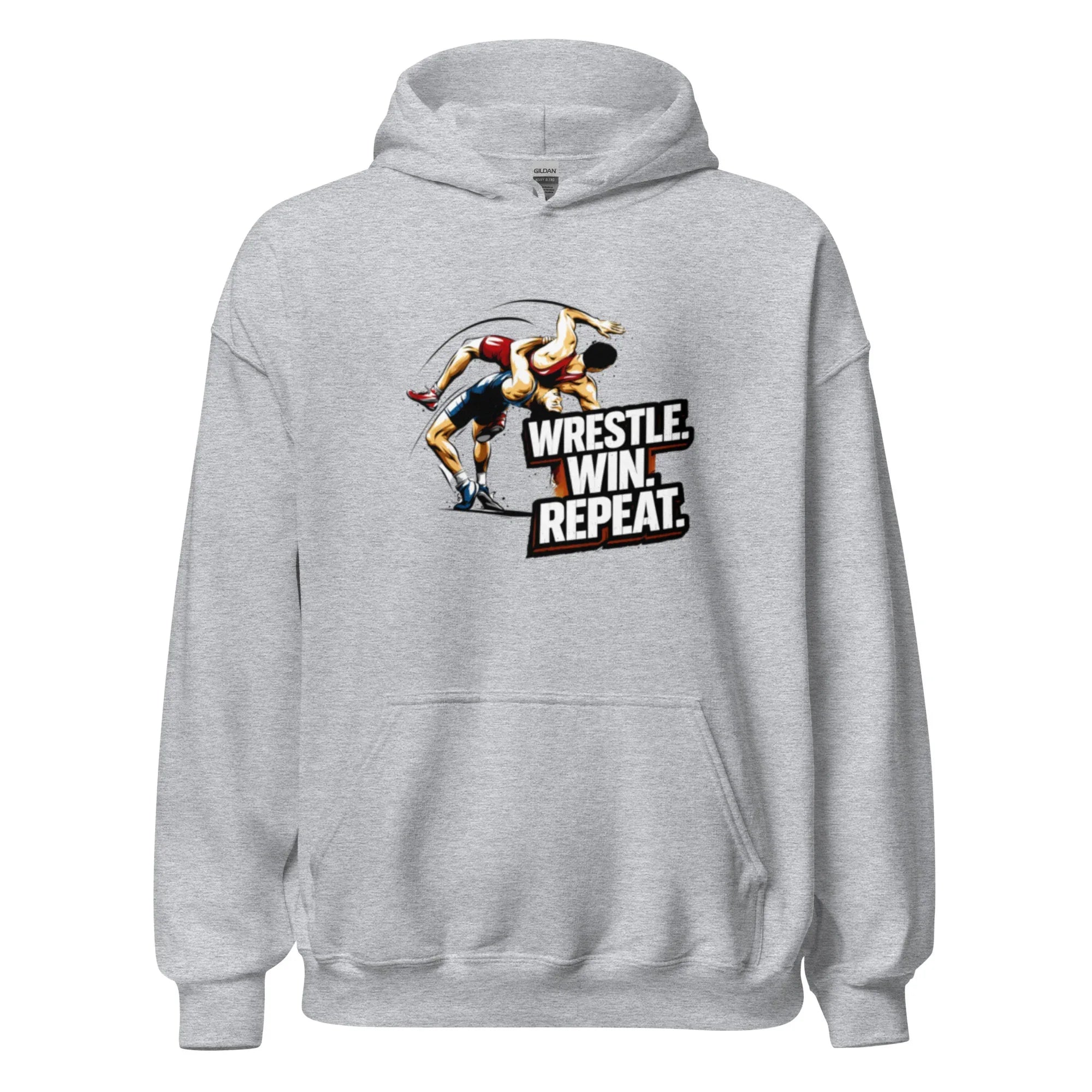 WRESTLE WIN REPEAT men’s hoodie - Black / S - Printoo Shop - 5388889_5530
