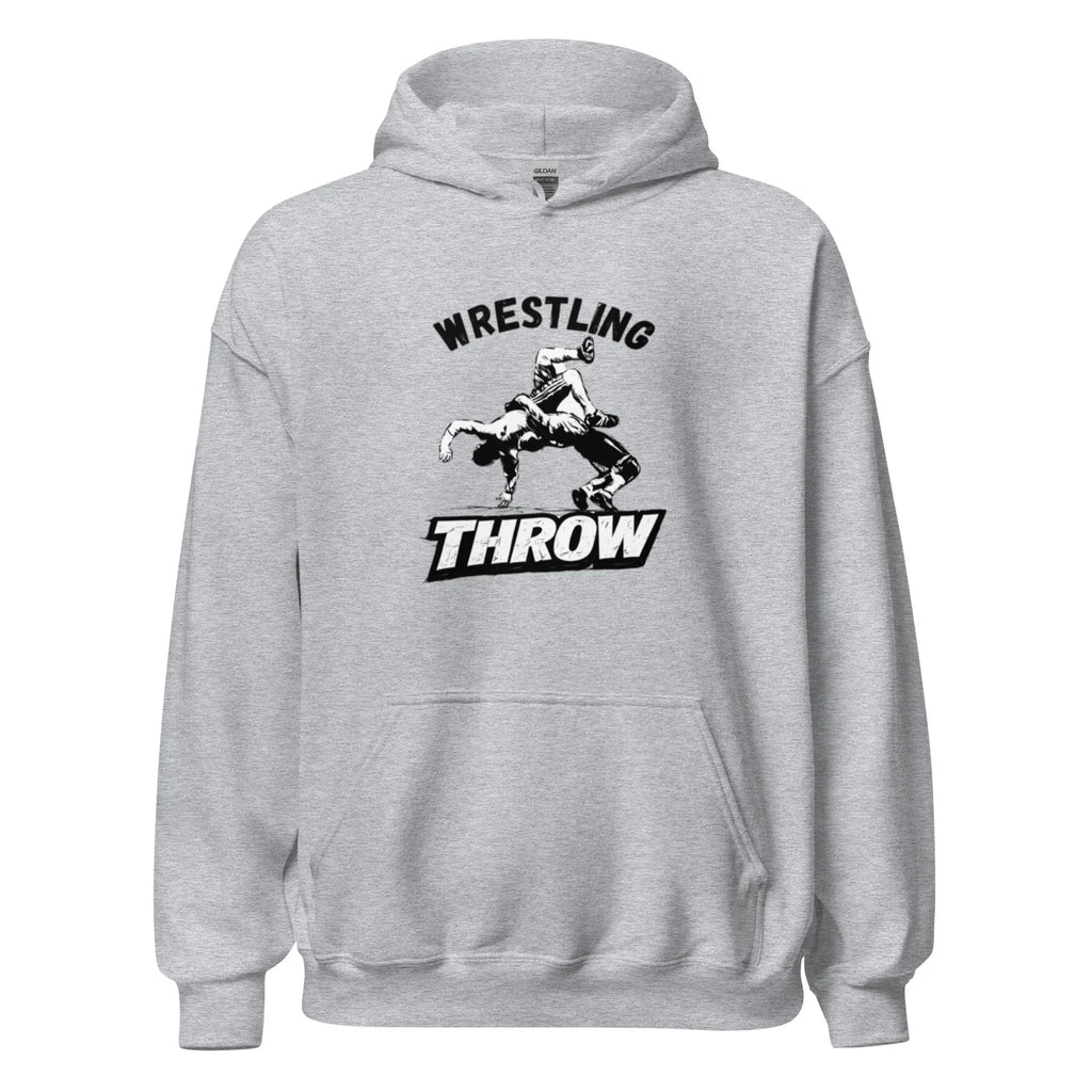 Dessuadora de màniga llarga per a home amb disseny de LLANÇAMENT DE LLUITA lliure - Vermell / Talla S - Printoo Shop - Imatge que mostra el disseny i el tall de la dessuadora.