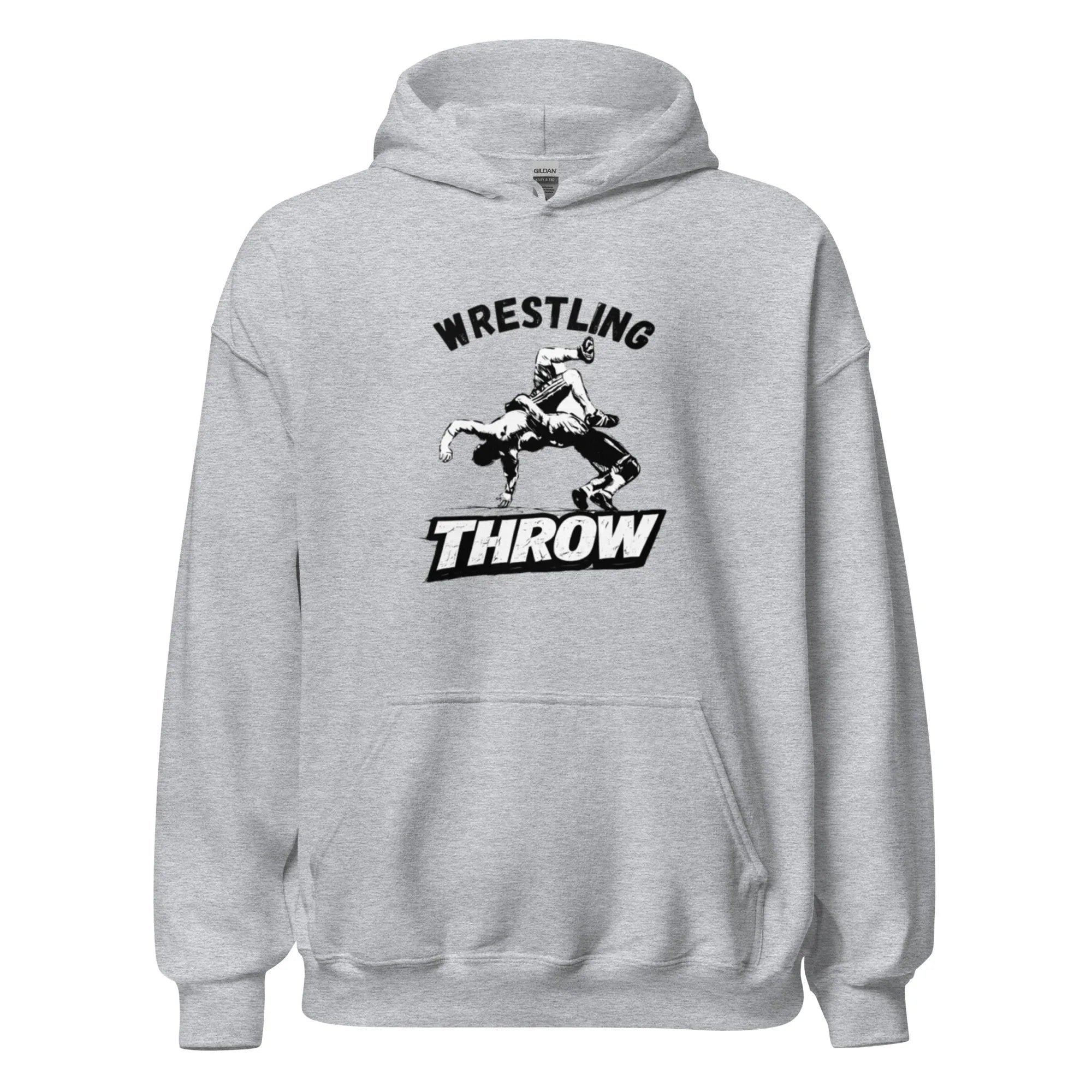 Dessuadora de màniga llarga per a home amb disseny de LLANÇAMENT DE LLUITA lliure - Vermell / Talla S - Printoo Shop - Imatge que mostra el disseny i el tall de la dessuadora.