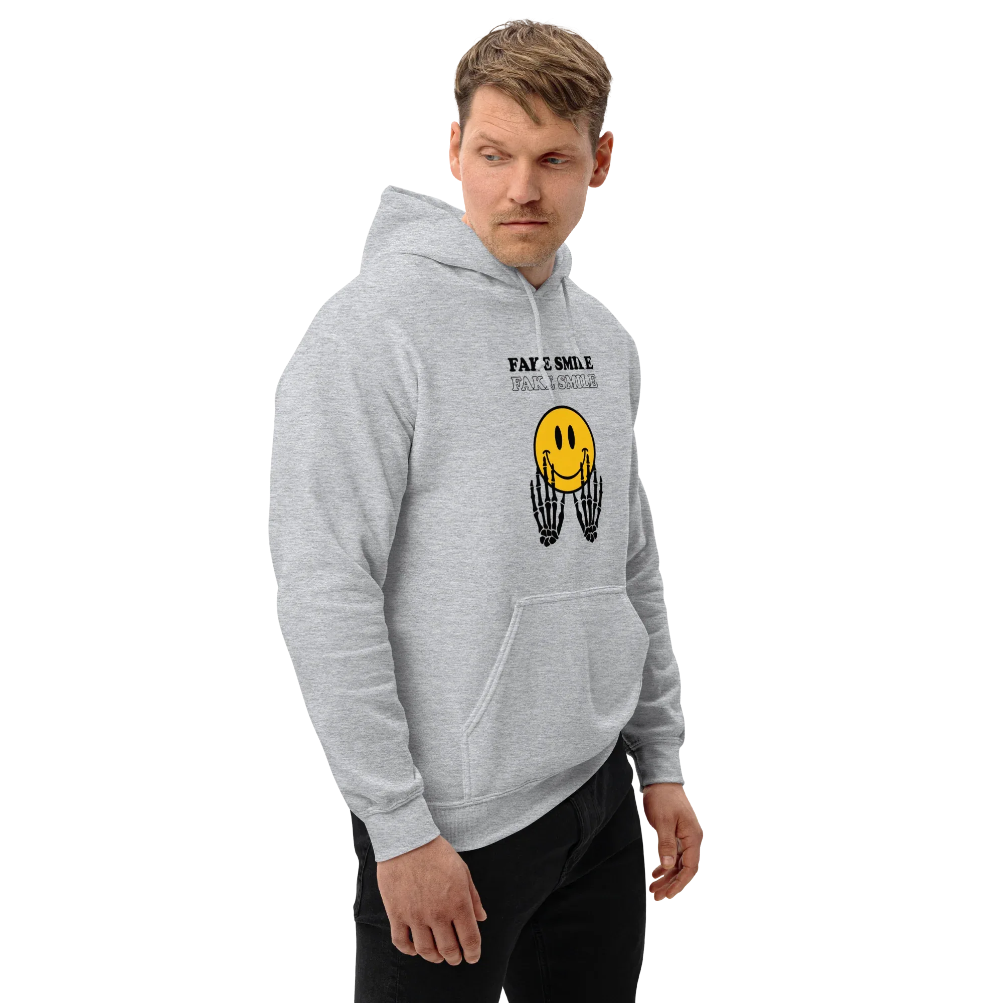 FAKESMILE men’s hoodie - Indigo Blue / S - Printoo Shop - 1170729_5562