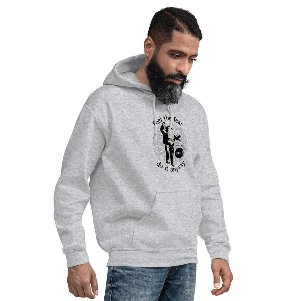 FEEL THE FEAR men’s hoodie - Red / S - Printoo Shop - 8875217_5538