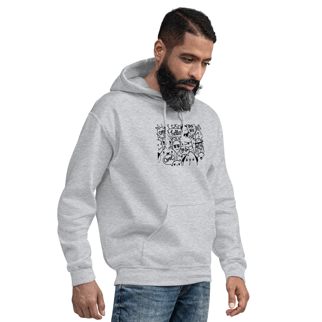 DOODLE VIBES men’s hoodie - Indigo Blue / S - Printoo Shop - 2889554_5562