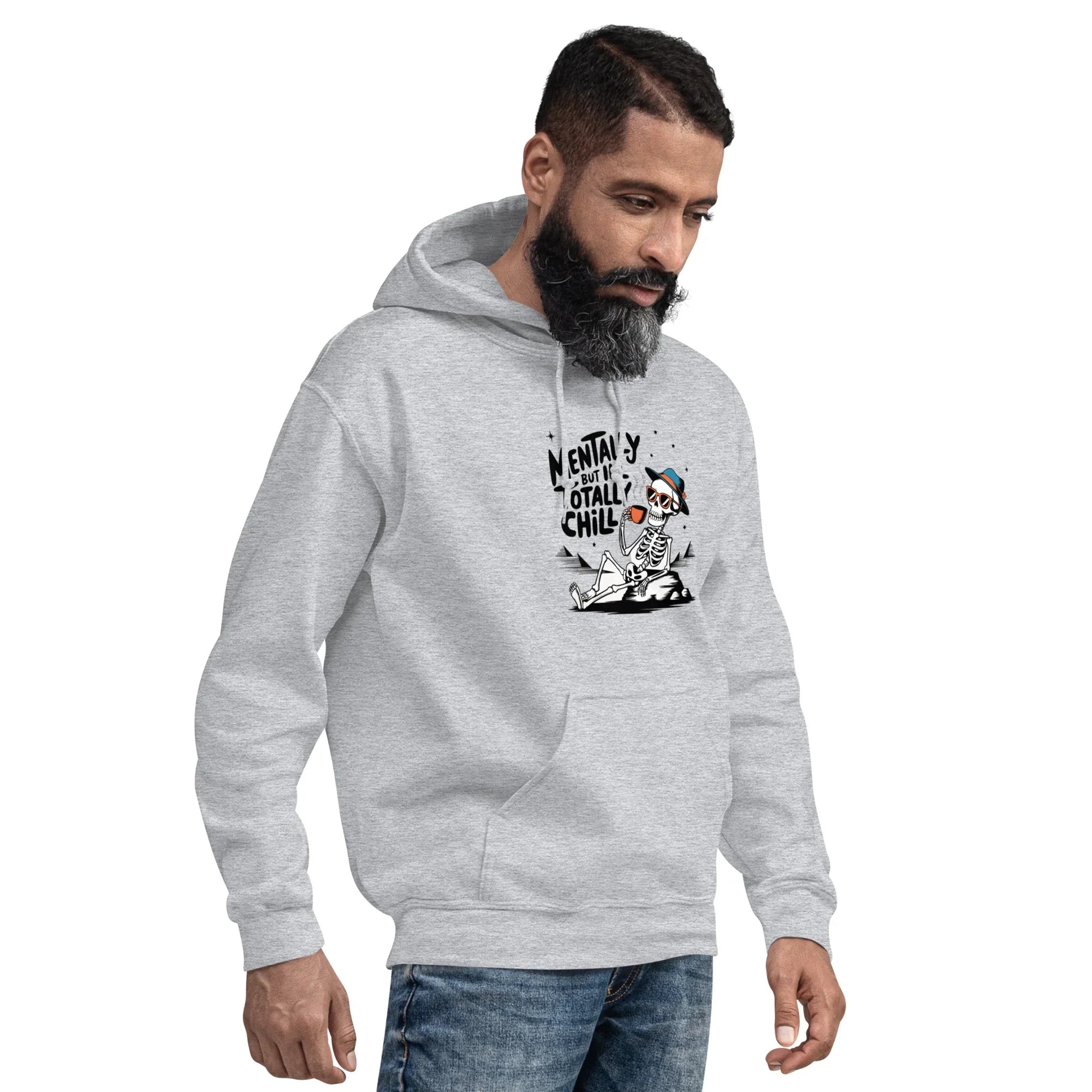 TOTALLY CHILL SKELETON men’s hoodie - Black / S - Printoo Shop - 1286228_5530