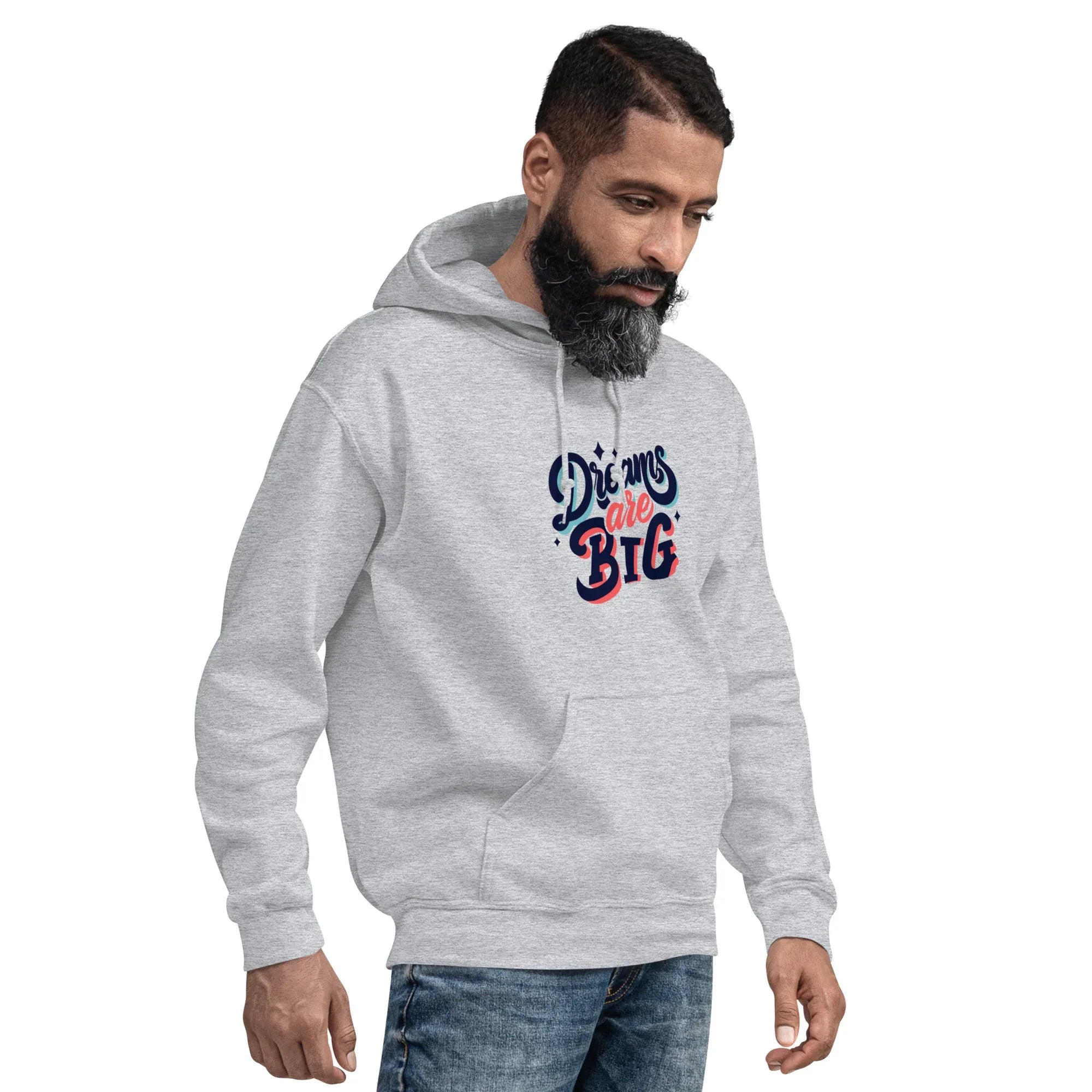 BOLD DREAMER men’s hoodie - Indigo Blue / S - Printoo Shop - 1913543_5562