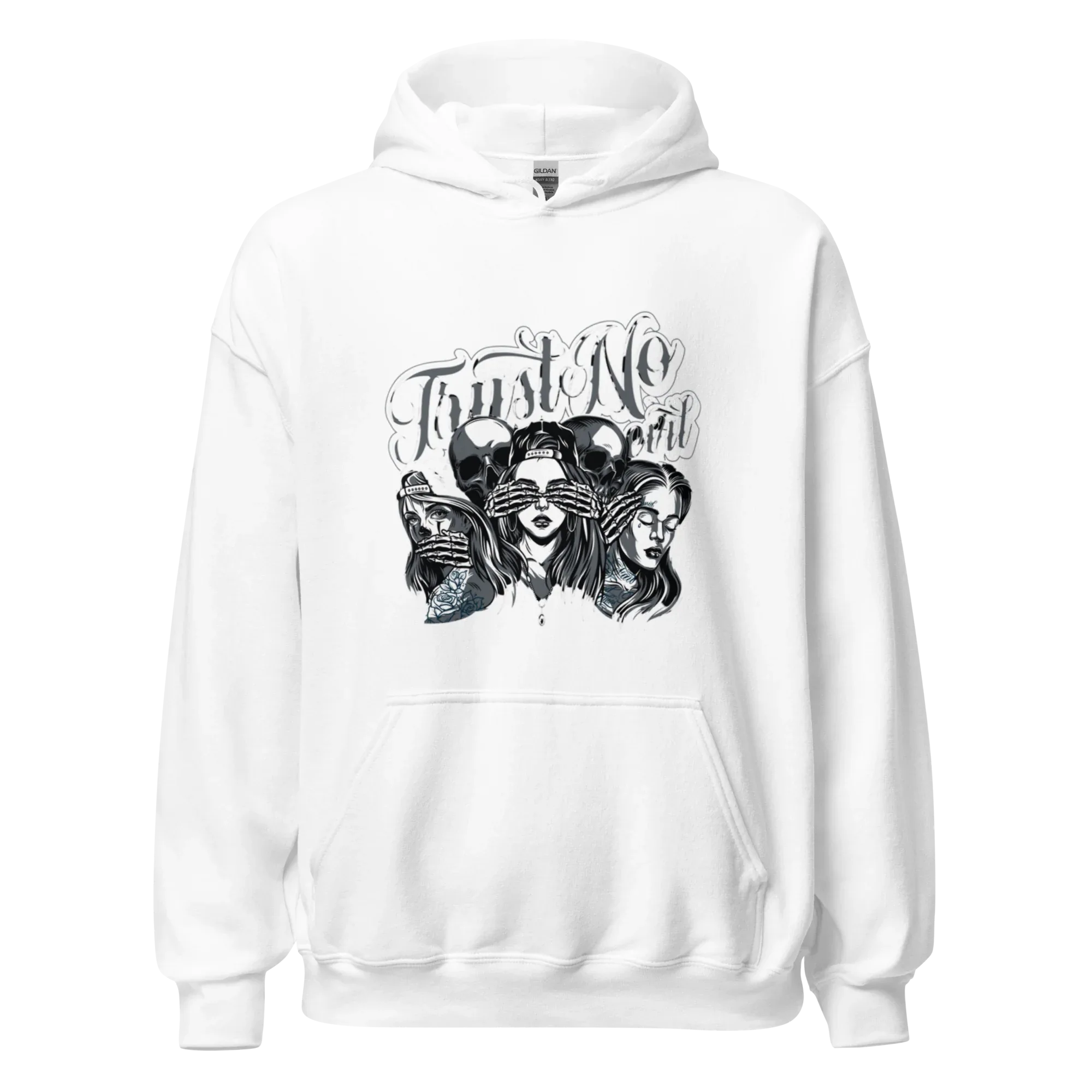 TRUST NO GIRL men’s hoodie - Black / S - Printoo Shop - 5464791_5530