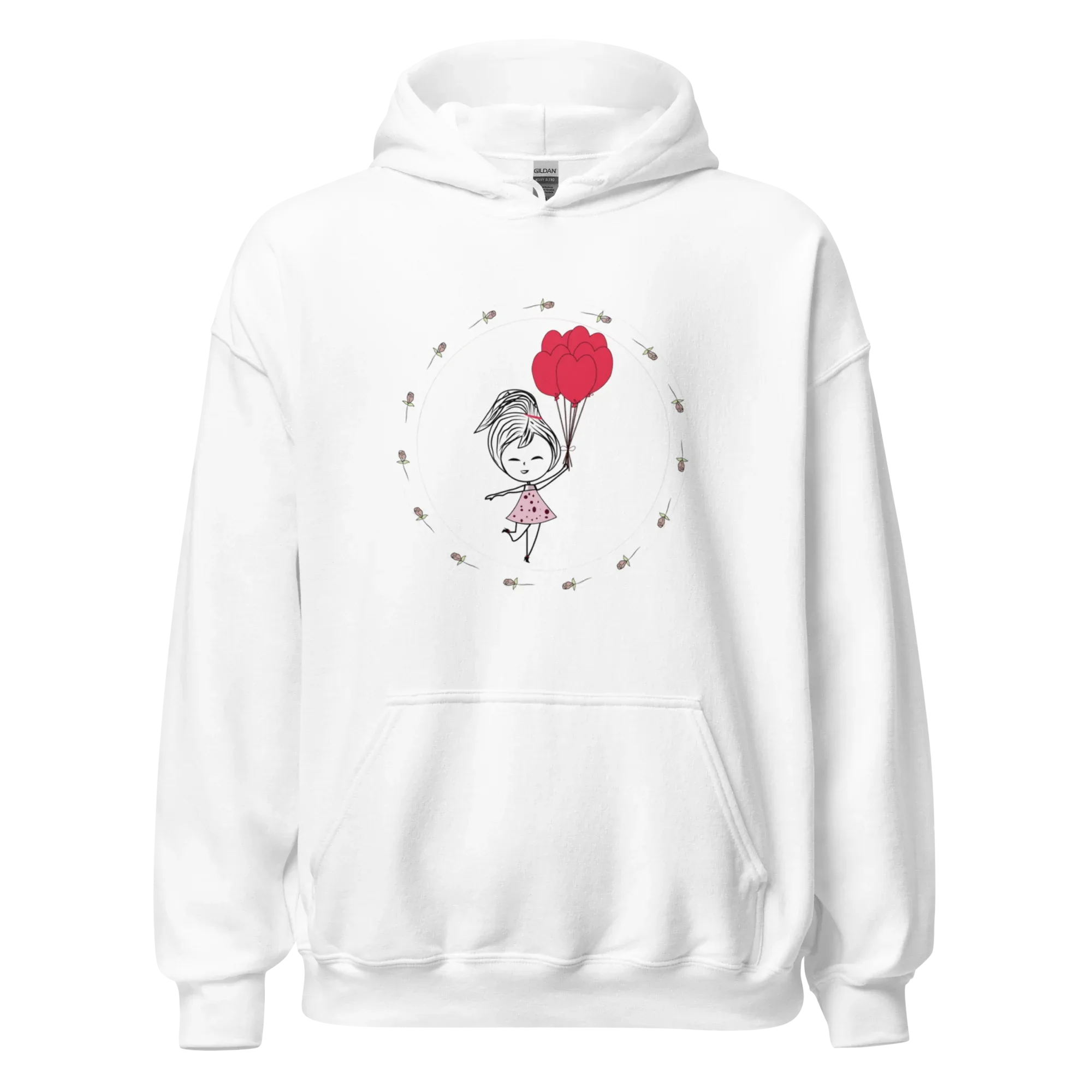 HEART BALLOONS women’s hoodie - Heliconia / S - Printoo Shop - 2197302_22257