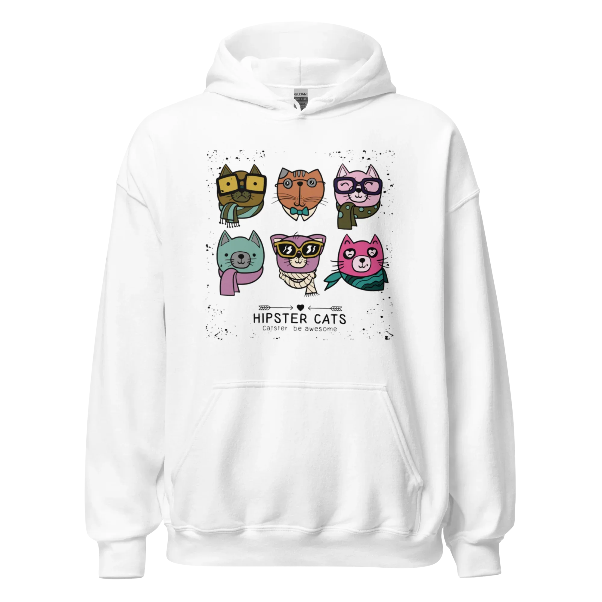 HIPSTER CATS women’s hoodie - Red / S - Printoo Shop - 4118911_5538