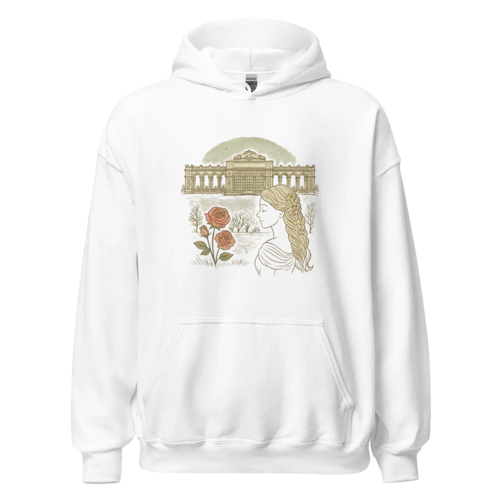 PALACE ROSES women’s hoodie - Sand / S - Printoo Shop - 7813947_12997