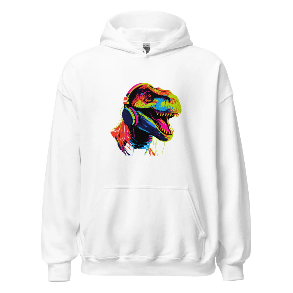 NEON REX women’s hoodie - Red / S - Printoo Shop - 3570263_5538