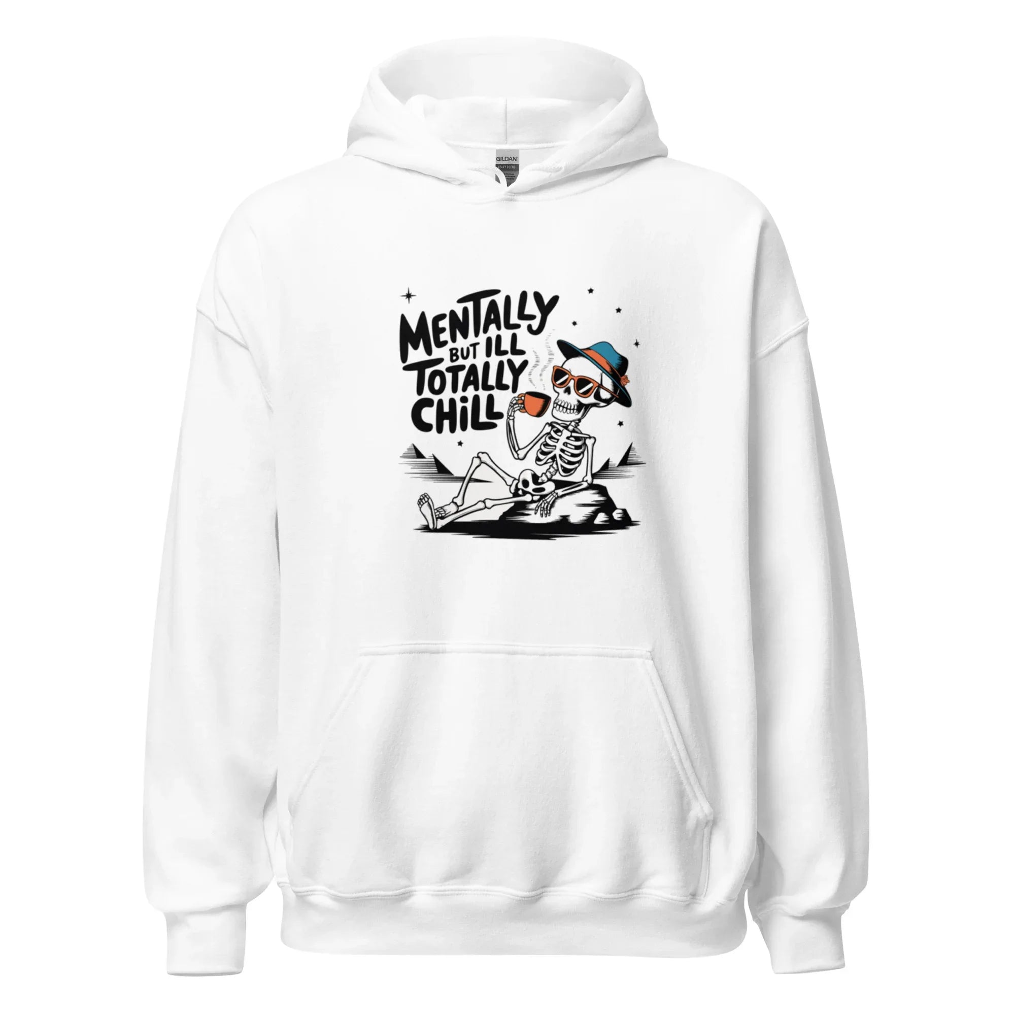 TOTALLY CHILL SKELETON women’s hoodie - Red / S - Printoo Shop - 2796799_5538