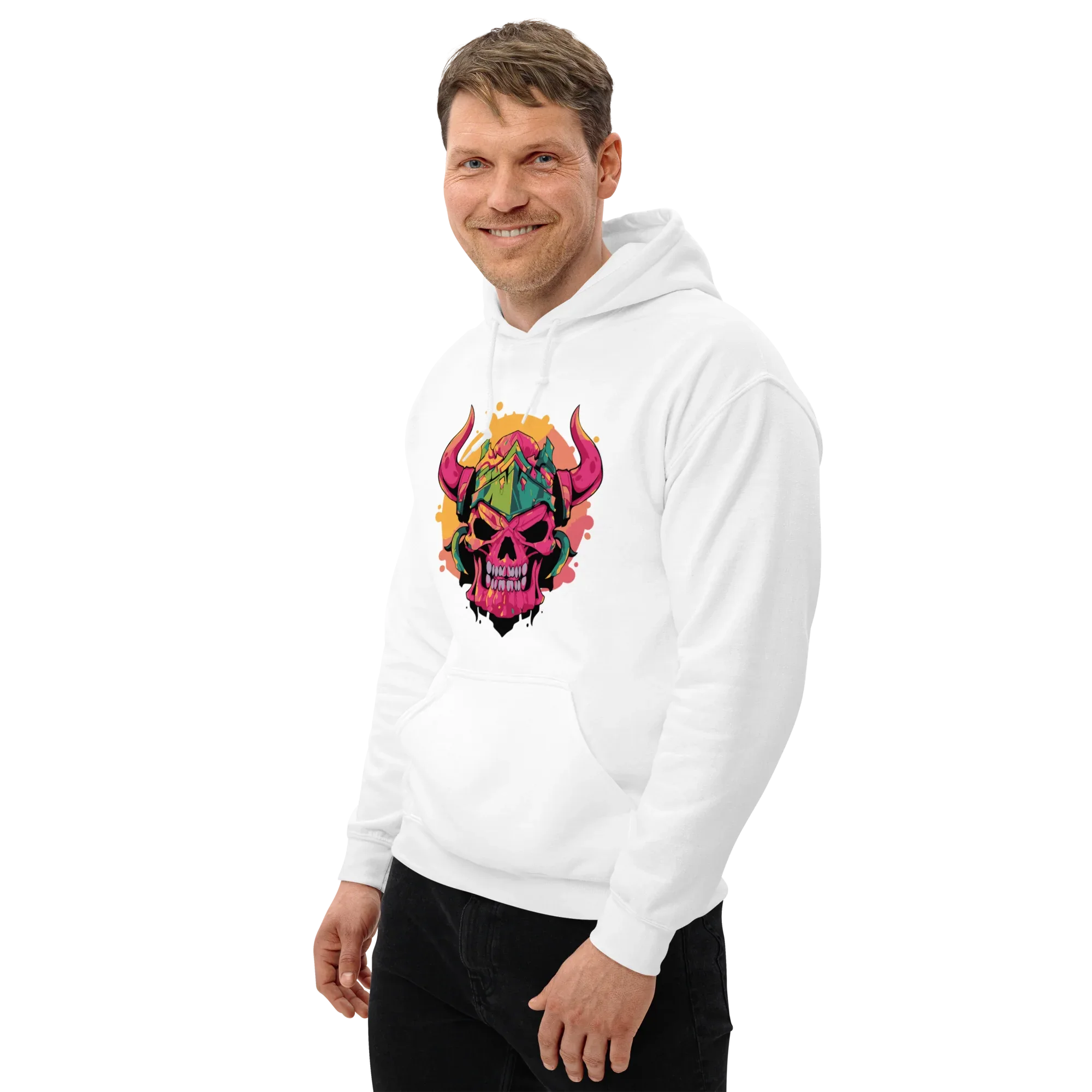 WAR SKULL HELMET men’s hoodie - Black / S - Printoo Shop - 8353013_5530
