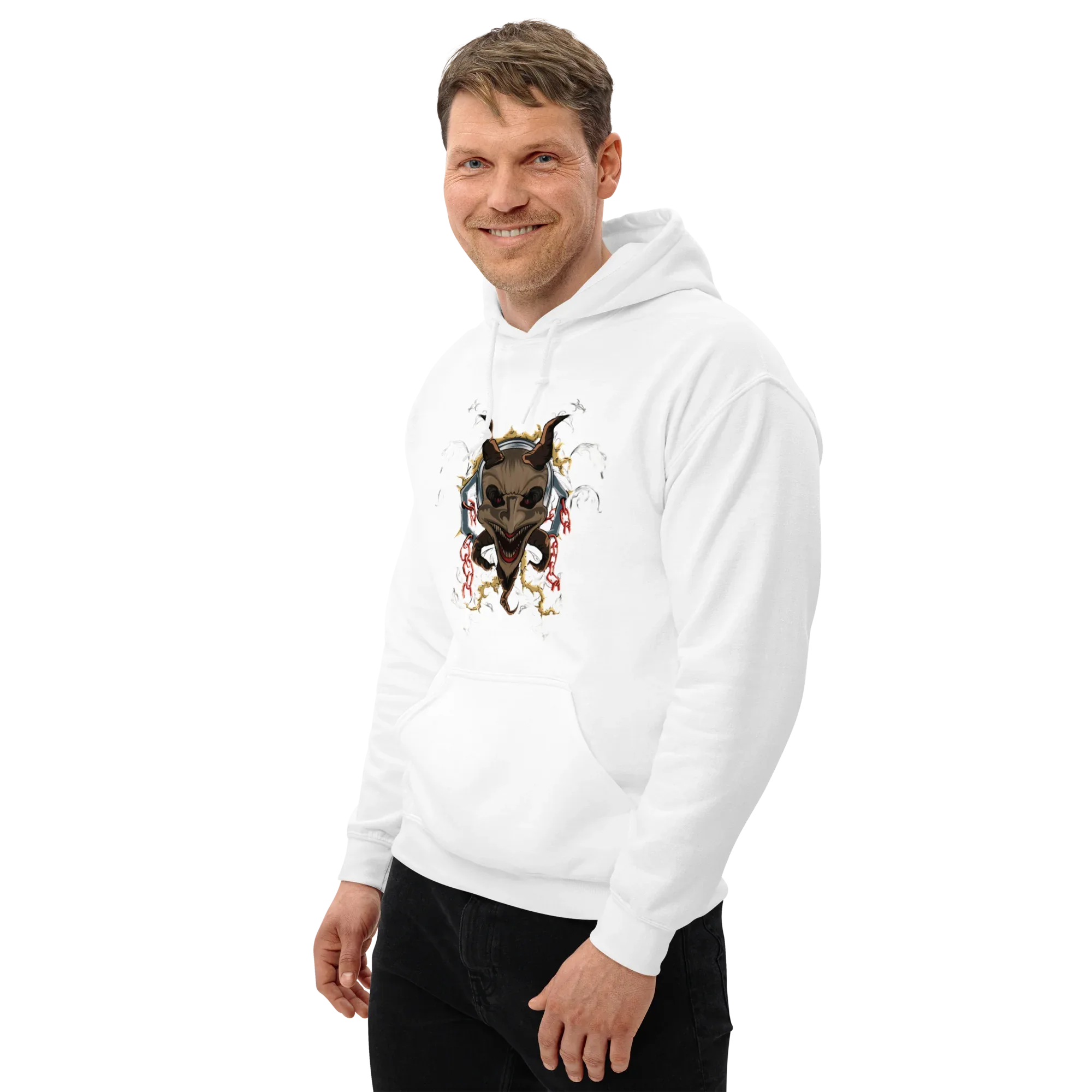 CHAINED DEMON AUDIO men’s hoodie - Black / S - Printoo Shop - 5490959_5530