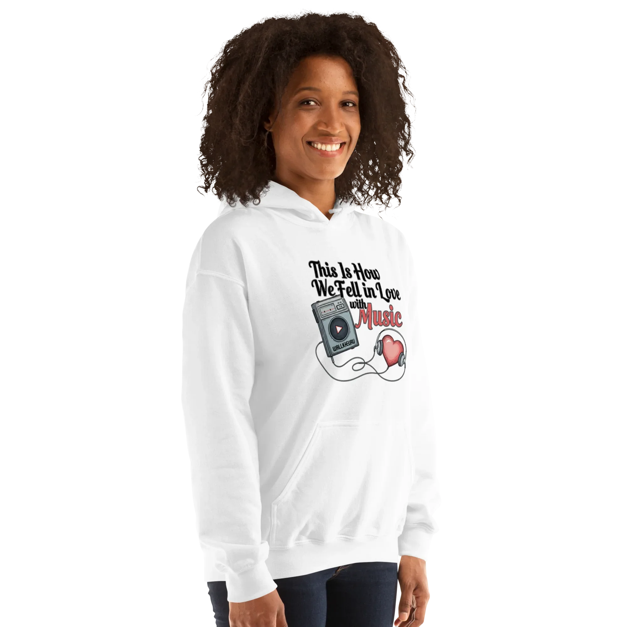 Cassette Love women’s hoodie - Heliconia / S - Printoo Shop - 5232900_22257