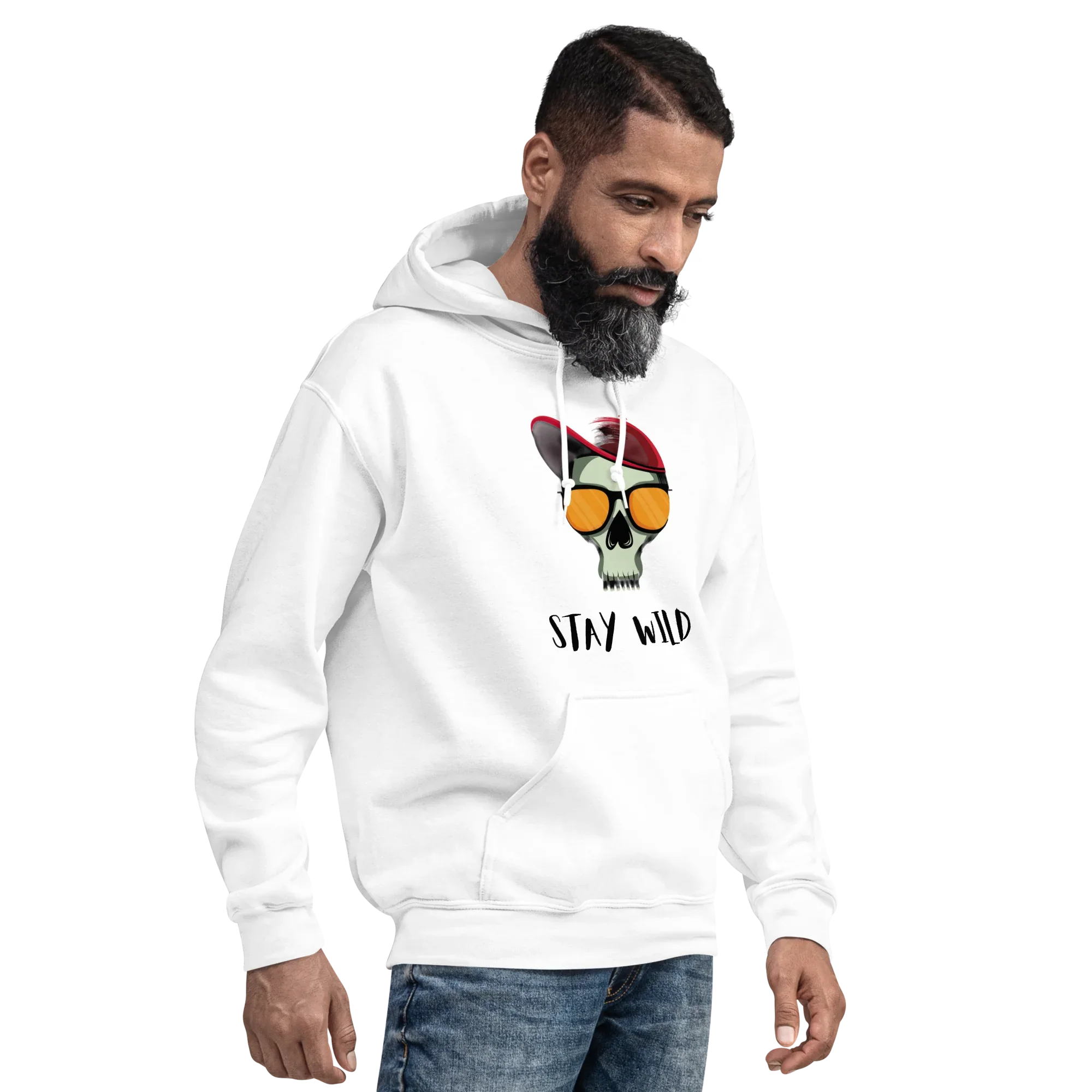 WILD men’s hoodie - Indigo Blue / S - Printoo Shop - 8837916_5562