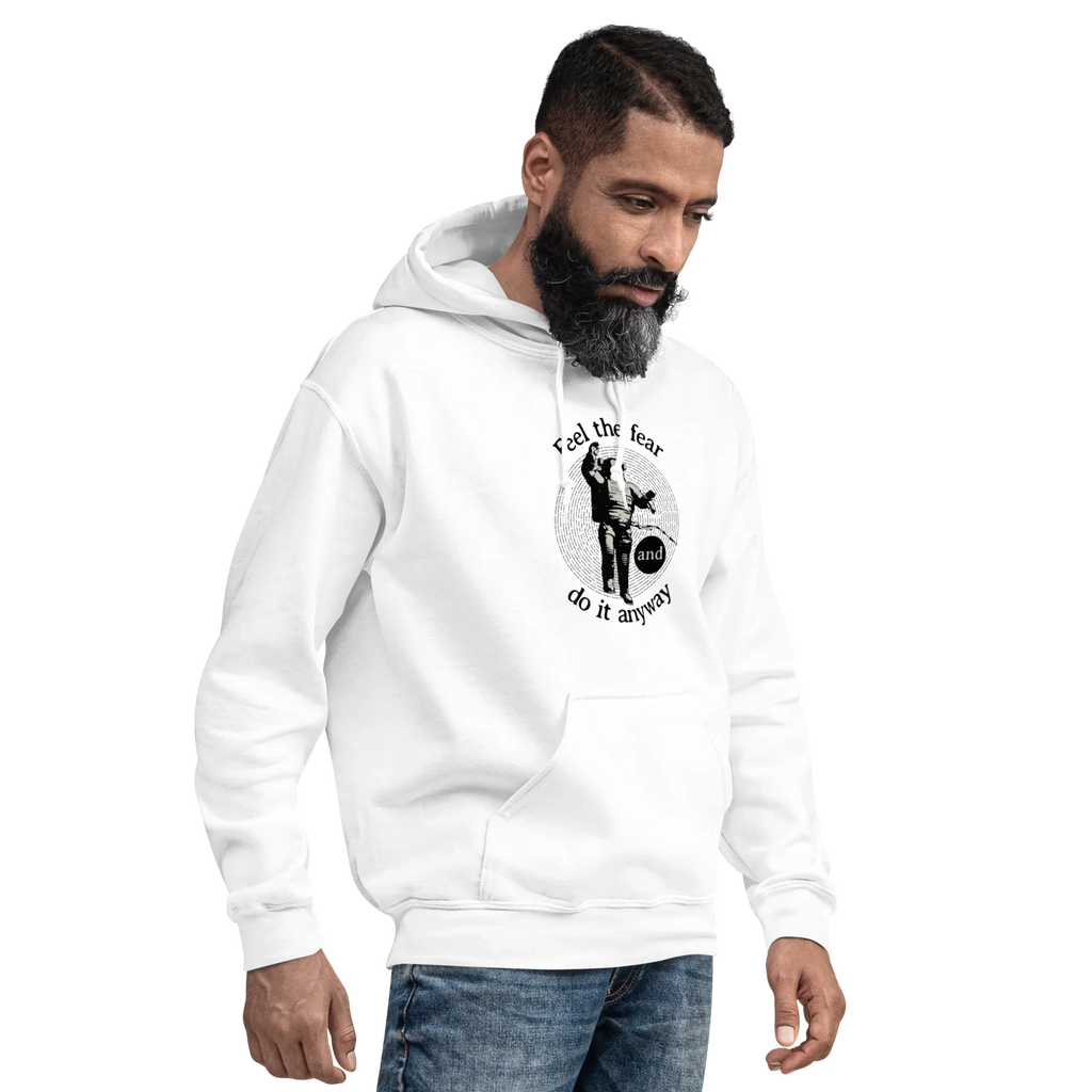 FEEL THE FEAR men’s hoodie - Red / S - Printoo Shop - 8875217_5538