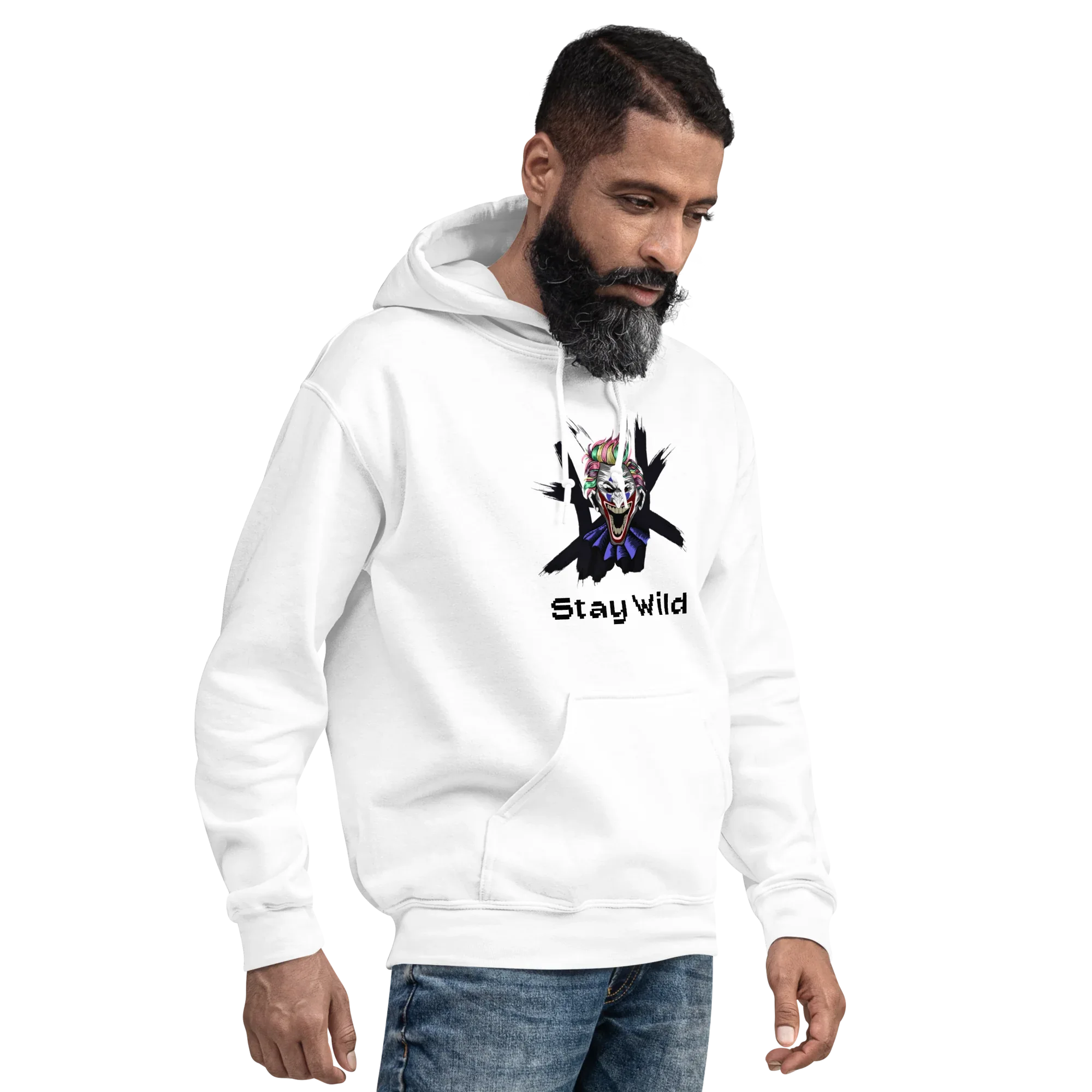 STAY WILD men’s hoodie - Red / S - Printoo Shop - 2388284_5538