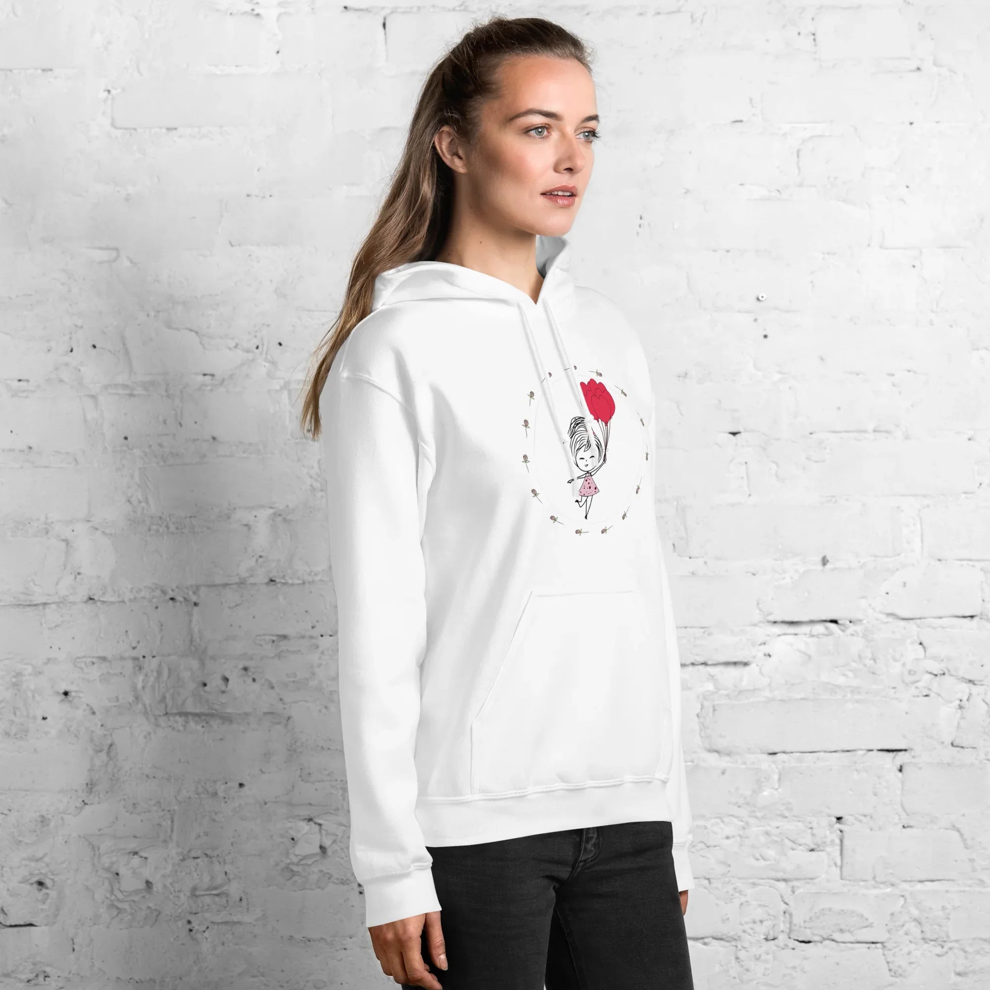 HEART BALLOONS women’s hoodie - Heliconia / S - Printoo Shop - 2197302_22257