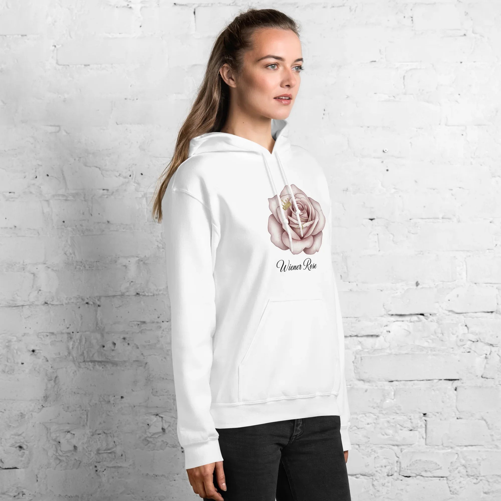 WIENER ROSE women’s hoodie - Heliconia / S - Printoo Shop - 1746802_22257