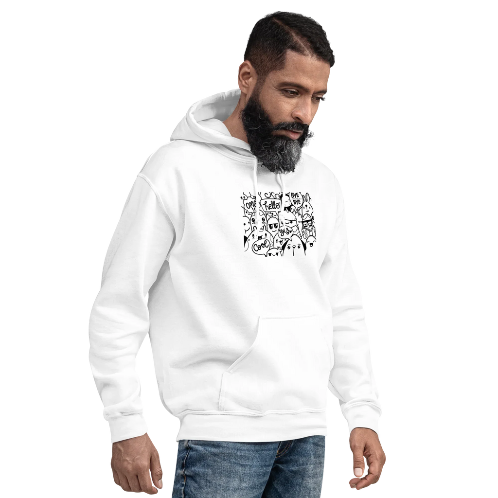 DOODLE VIBES men’s hoodie - Indigo Blue / S - Printoo Shop - 2889554_5562