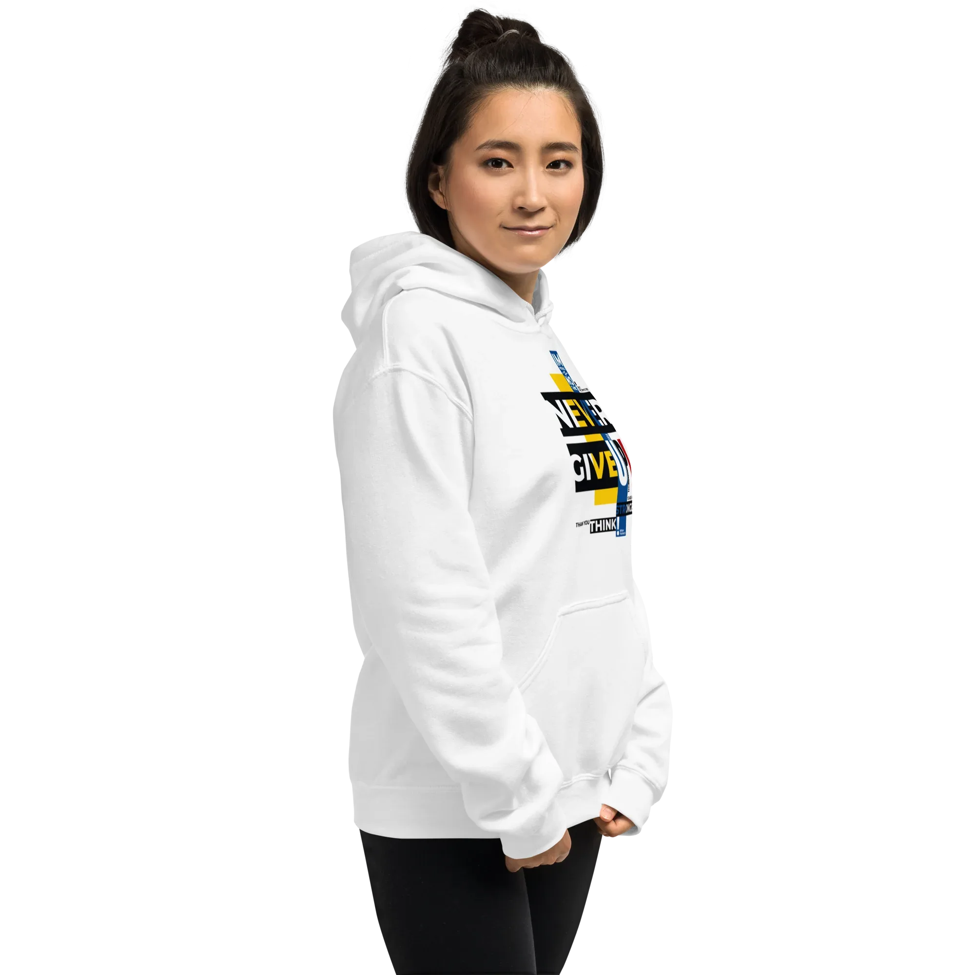 NEVER GIVE UP women’s hoodie - Heliconia / S - Printoo Shop - 2012201_22257