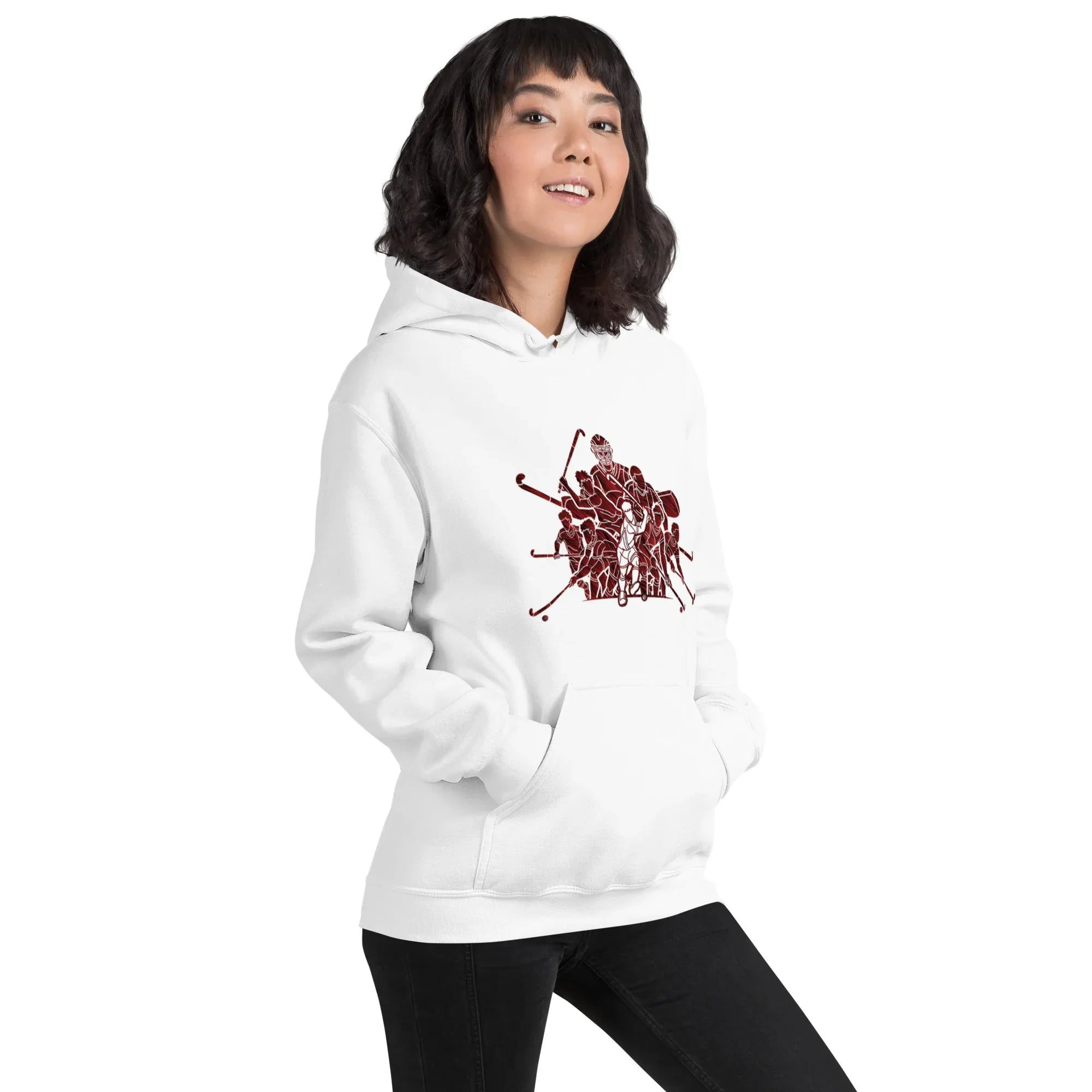 HOCKEY TEAM SPIRIT women’s hoodie - Heliconia / S - Printoo Shop - 5745790_22257