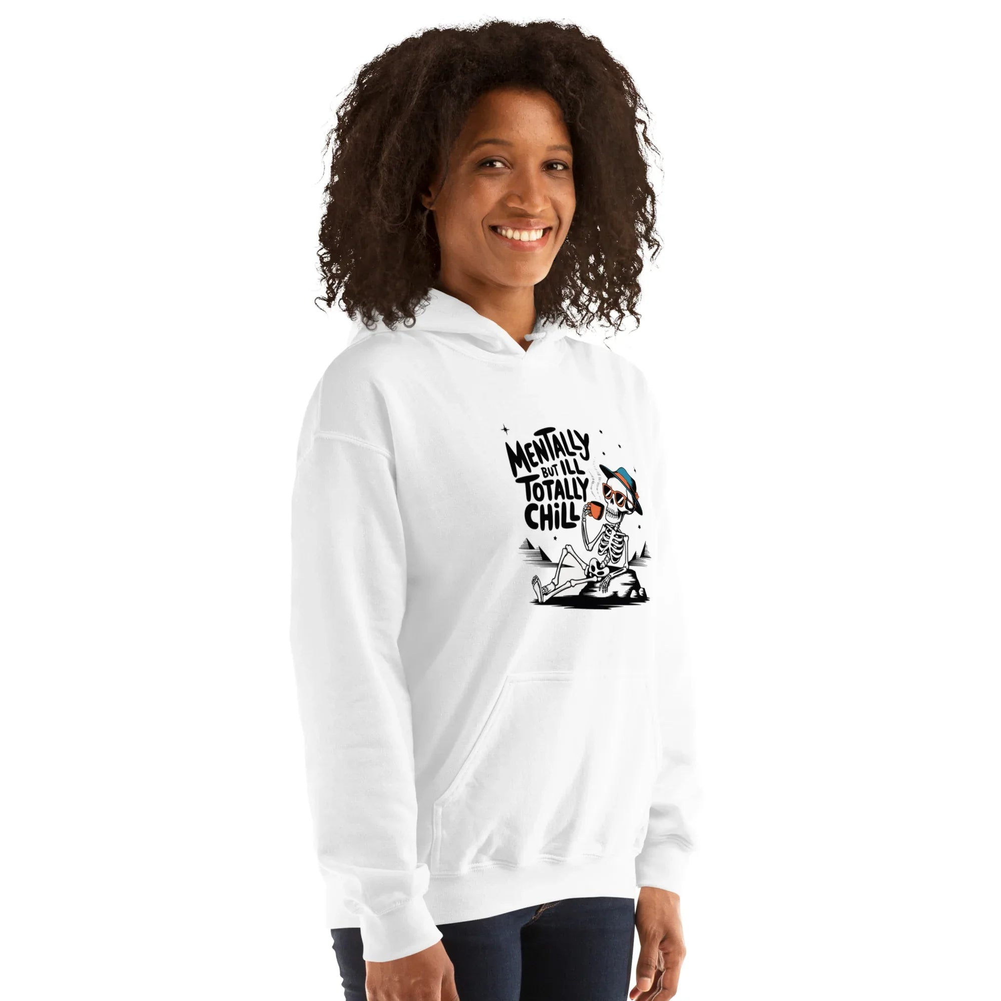 TOTALLY CHILL SKELETON women’s hoodie - Red / S - Printoo Shop - 2796799_5538