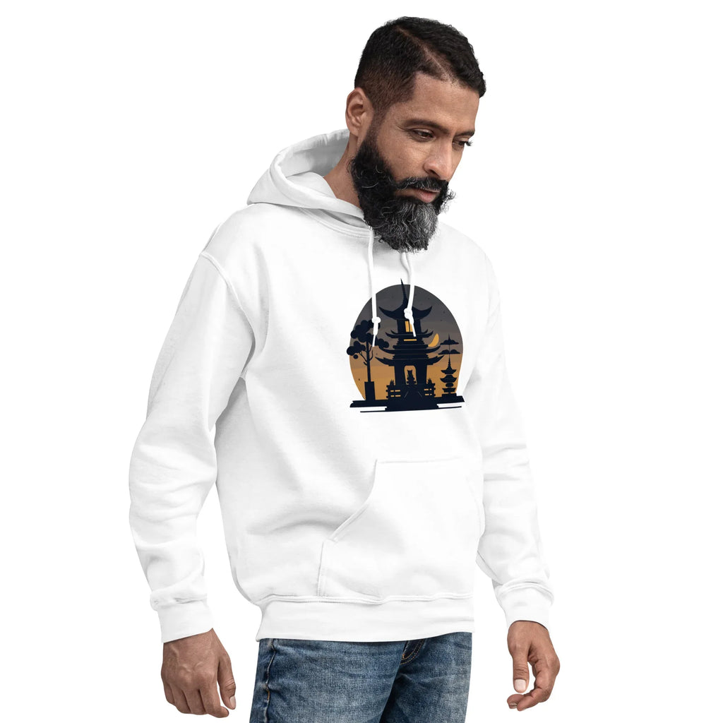 ZEN PAGODA NIGHT men’s hoodie - Dark Chocolate / S - Printoo Shop - 6834073_5554