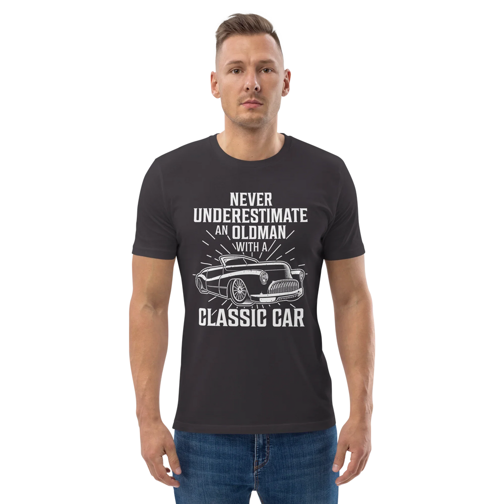 OLDMAN WITH A CLASSIC CAR unisex t-shirt - - - Printoo Shop