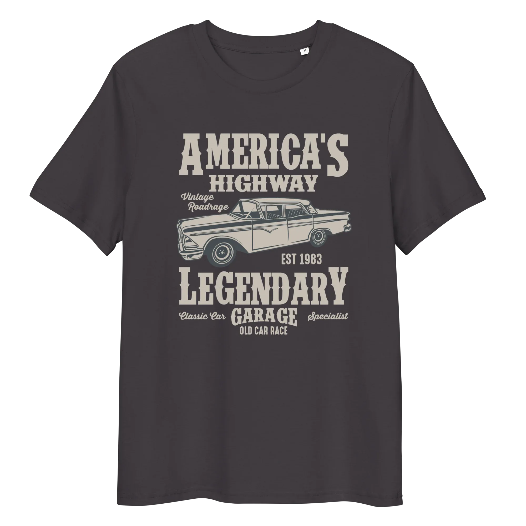 AMERICA'S HIGHWAY unisex t-shirt - Printoo Shop - - cars, t-shirt, unisex, Unisex Organic Cotton T-Shirt | Stanley/Stella STTU169