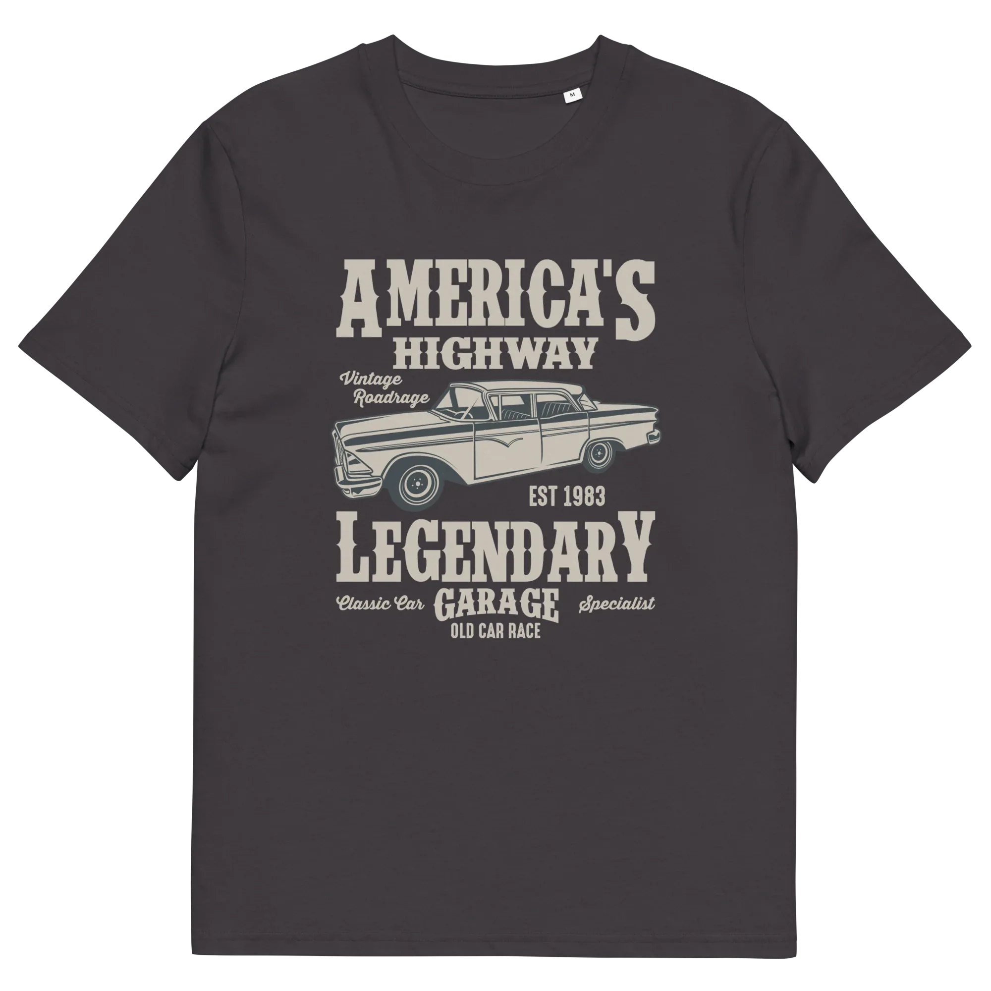 AMERICA'S HIGHWAY unisex t-shirt - Printoo Shop - - cars, t-shirt, unisex, Unisex Organic Cotton T-Shirt | Stanley/Stella STTU169