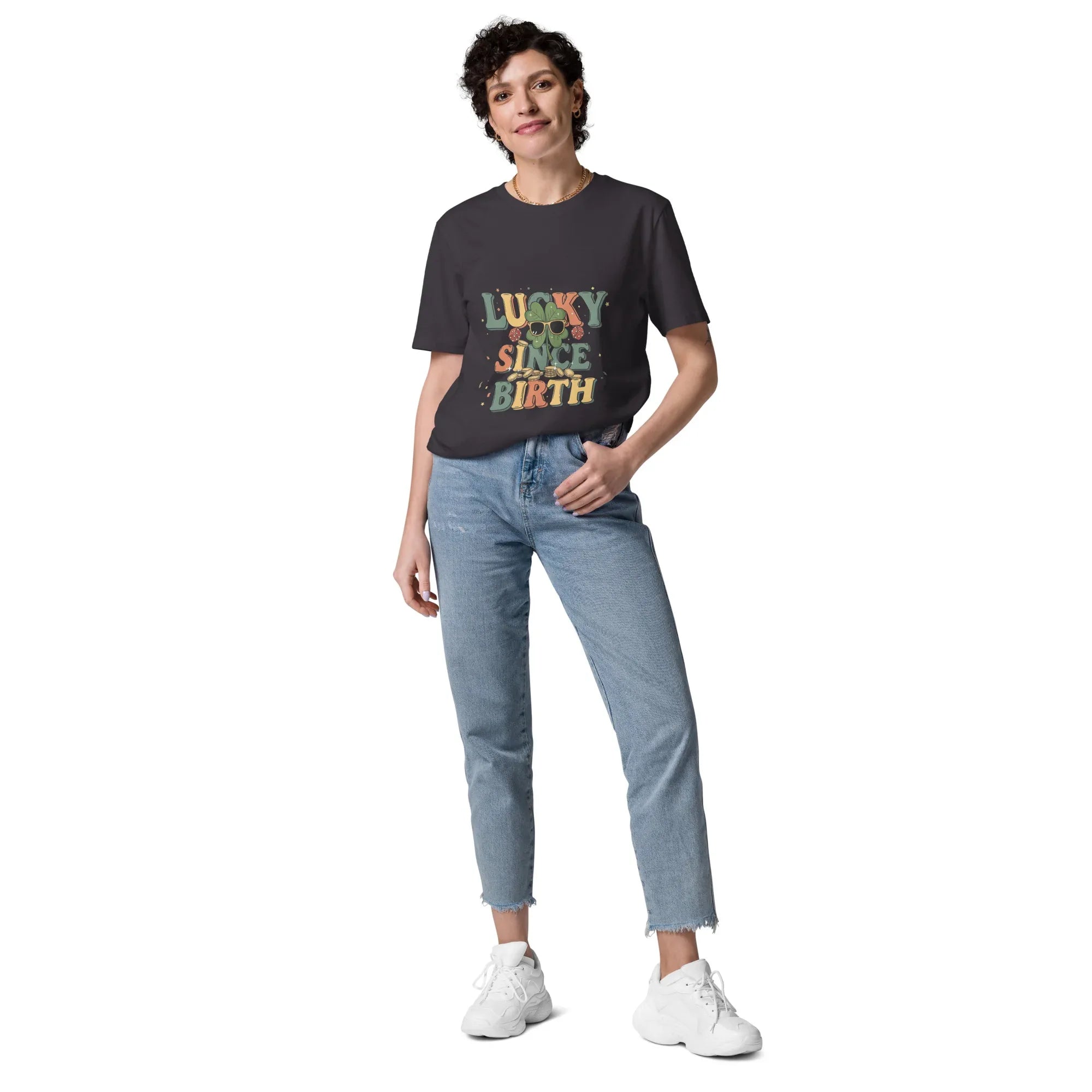 LUCKY SINCE BIRTH unisex t-shirt - Printoo Shop - - t-shirt, unisex, Unisex Organic Cotton T-Shirt | Stanley/Stella STTU169
