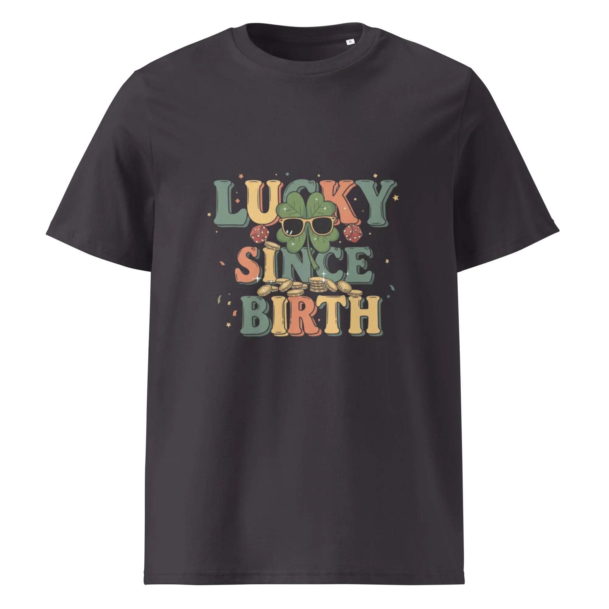LUCKY SINCE BIRTH unisex t-shirt - Printoo Shop - - t-shirt, unisex, Unisex Organic Cotton T-Shirt | Stanley/Stella STTU169