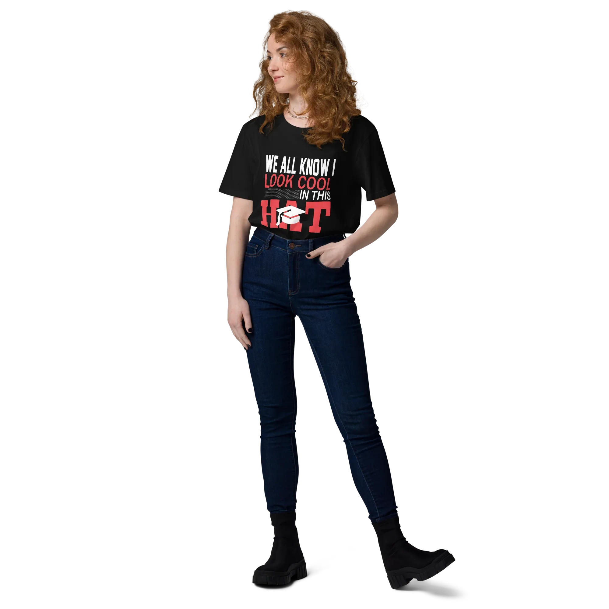 FUNNY COOL HAT unisex t-shirt - - Graduation shirts - Printoo Shop