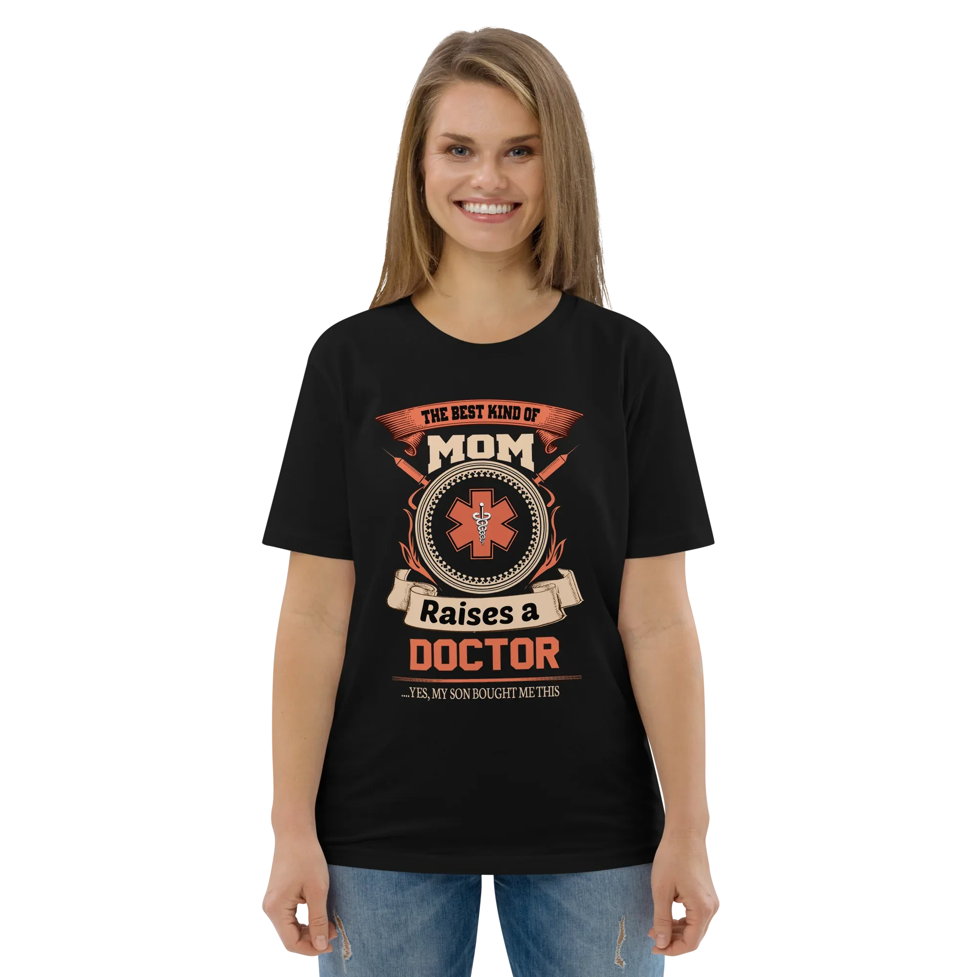 RAISES A DOCTOR unisex t-shirt - Printoo Shop - - Doctor, t-shirt, unisex, Unisex Organic Cotton T-Shirt | Stanley/Stella STTU169