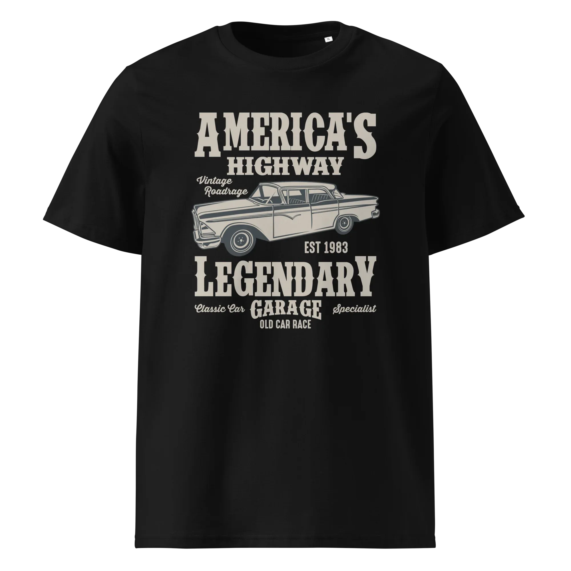 AMERICA'S HIGHWAY unisex t-shirt - Printoo Shop - - cars, t-shirt, unisex, Unisex Organic Cotton T-Shirt | Stanley/Stella STTU169